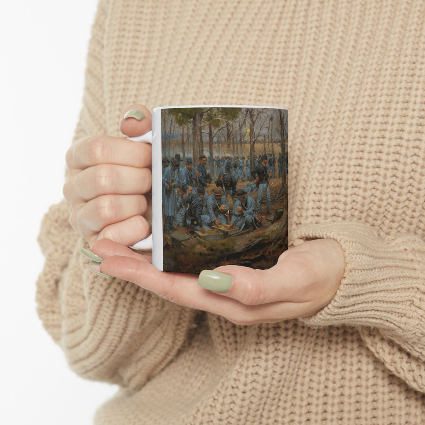 Hazen's Brigade Anchoring the Union Line - Ceramic Mug with Stones River Civil War Design.