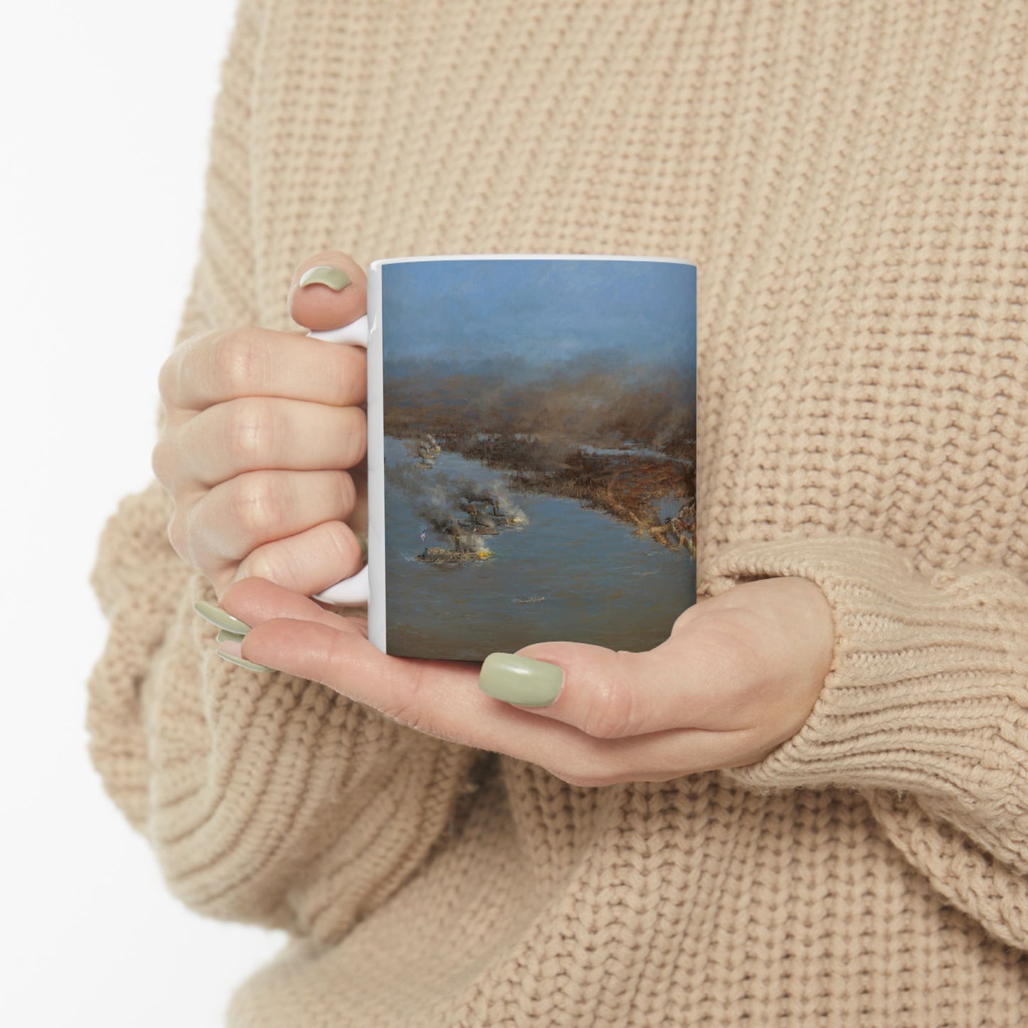The View from Fort Heiman - Ceramic Mug with Fort Henry Civil War Design.