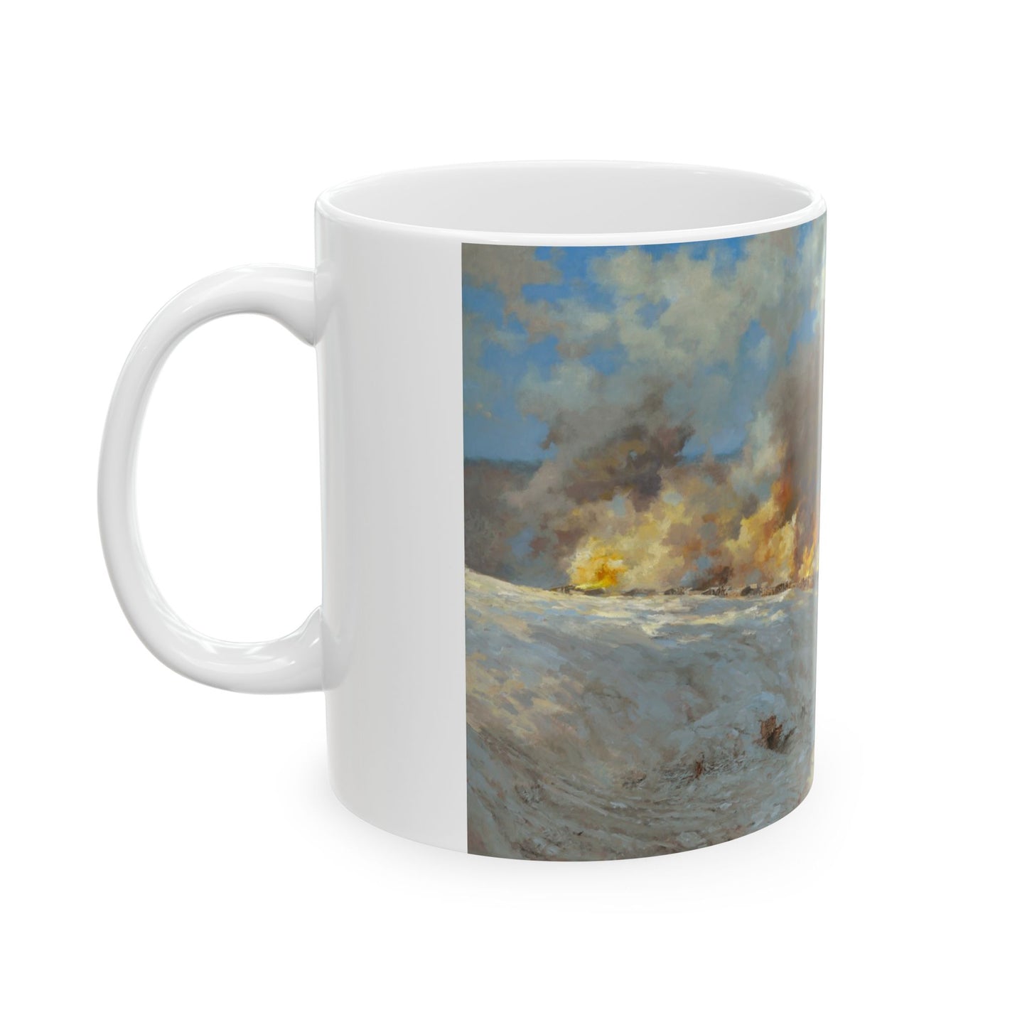 Exchanging Iron Valentines - Ceramic Mug with Fort Donelson Civil War Design.