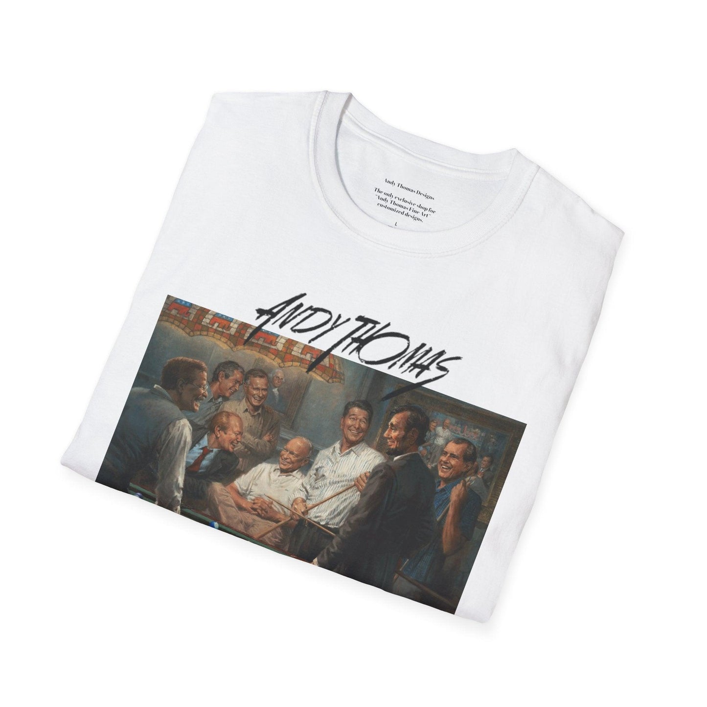 Callin' the Blue T-Shirt - US Presidents Playing Pool - Andy Thomas Designs
