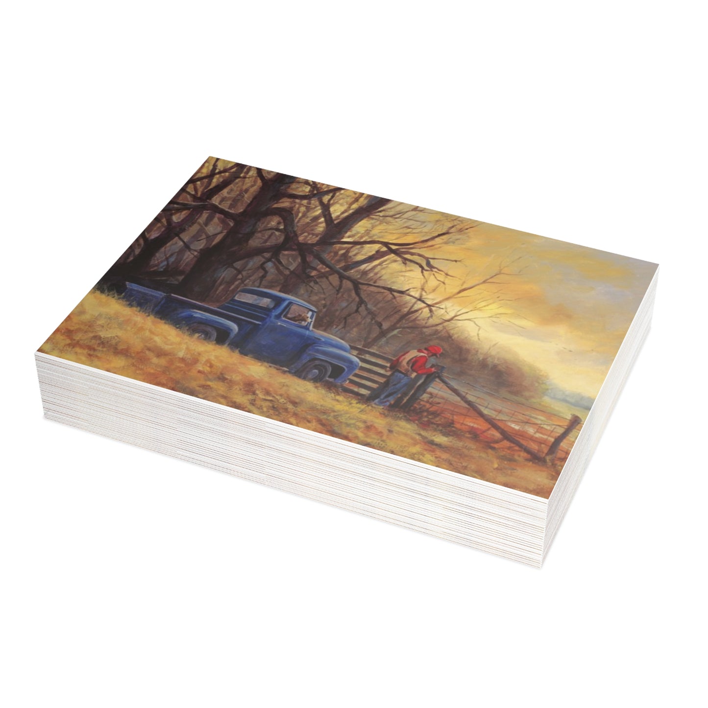 Note Cards: Blue Truck Going Hunting | Country Hunting- Envelopes Included