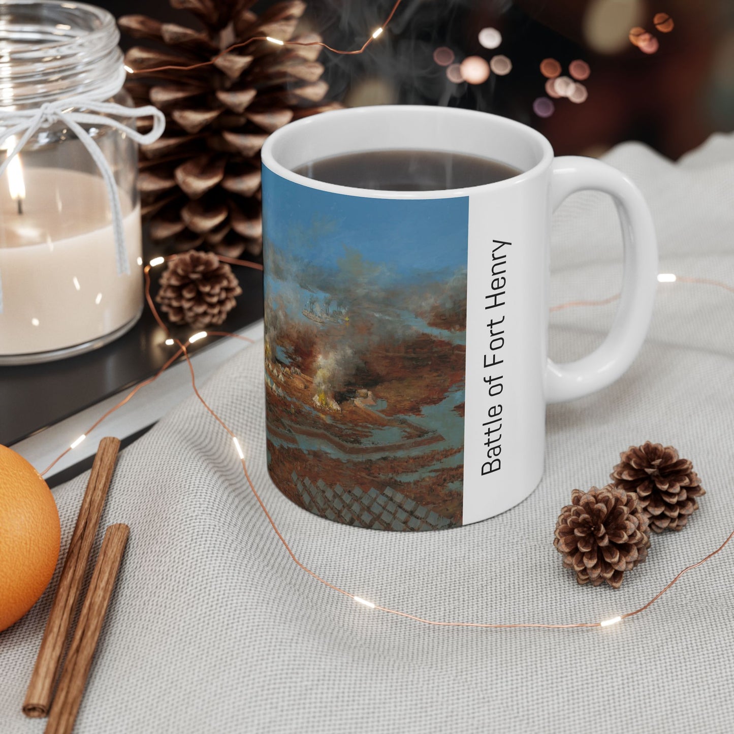 Battle of Fort Henry - Ceramic Mug with Civil War Design.