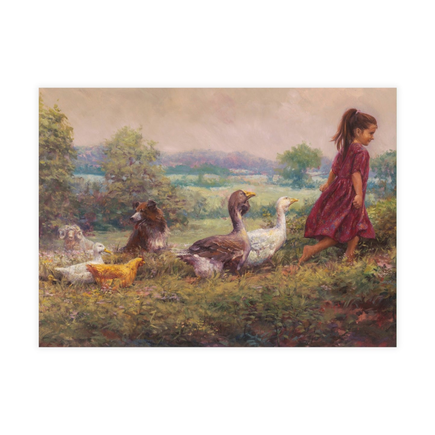 Postcards: Goose Girl | Elegant Animal Postcard Bundle - Envelopes Included