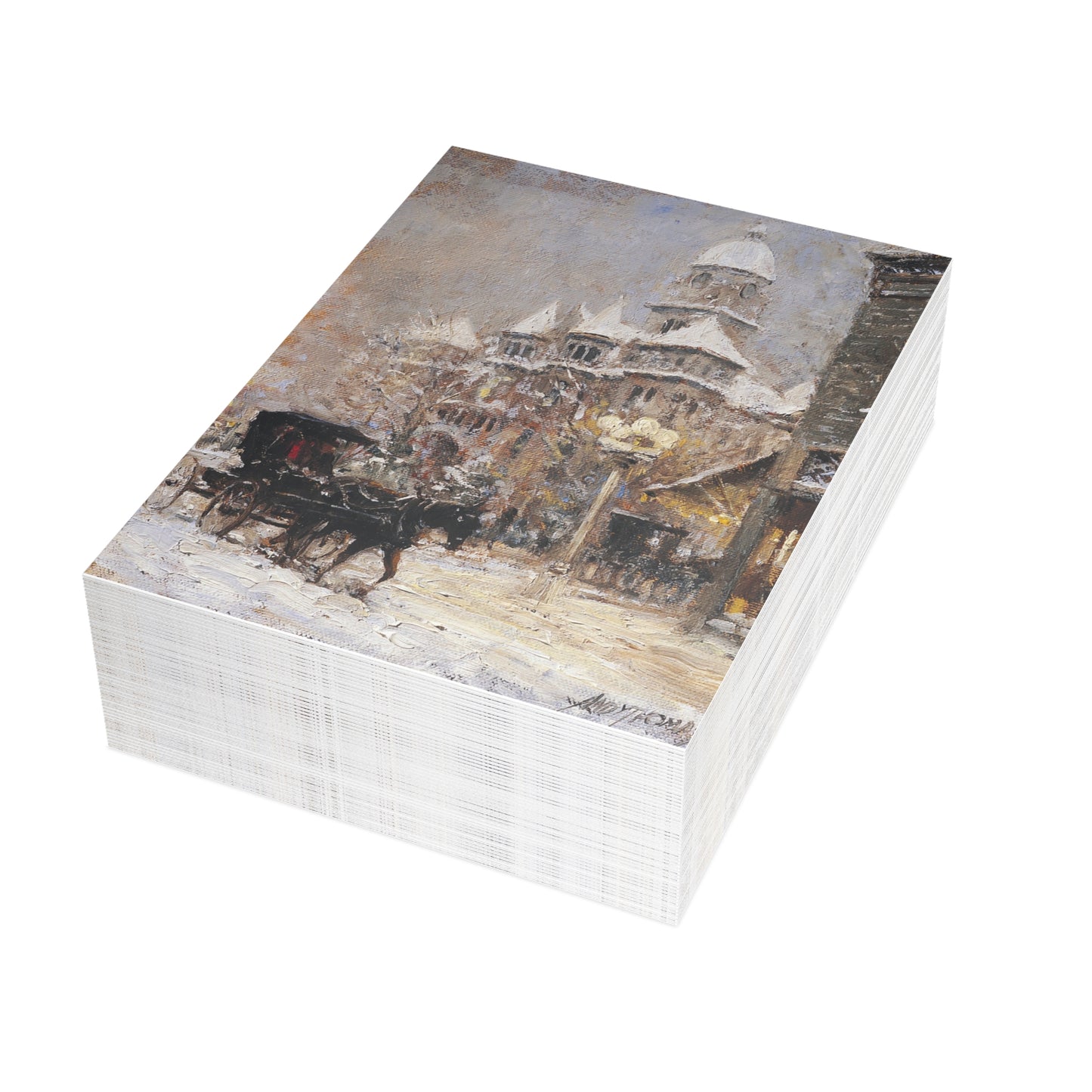 Note Cards: Snowy Courthouse | Jasper County Courthouse, MO - Envelopes Included