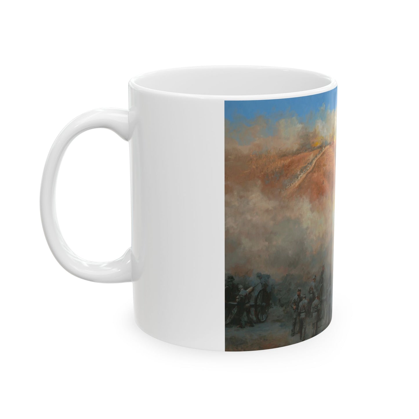Holding the Outer Lines - Ceramic Mug with Fort Henry Civil War Design.