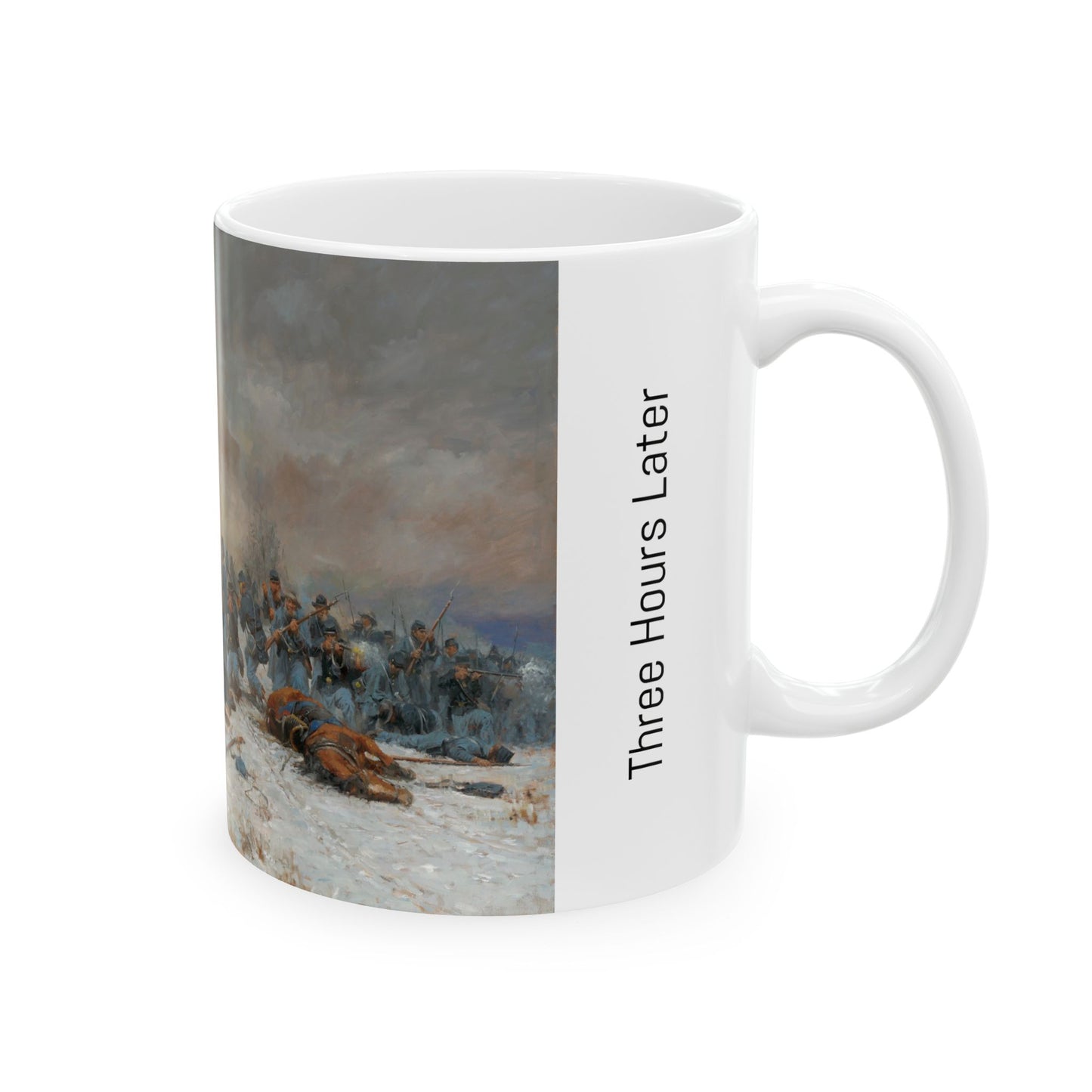 Three Hours Later - Ceramic Mug with Fort Donelson Civil War Design.