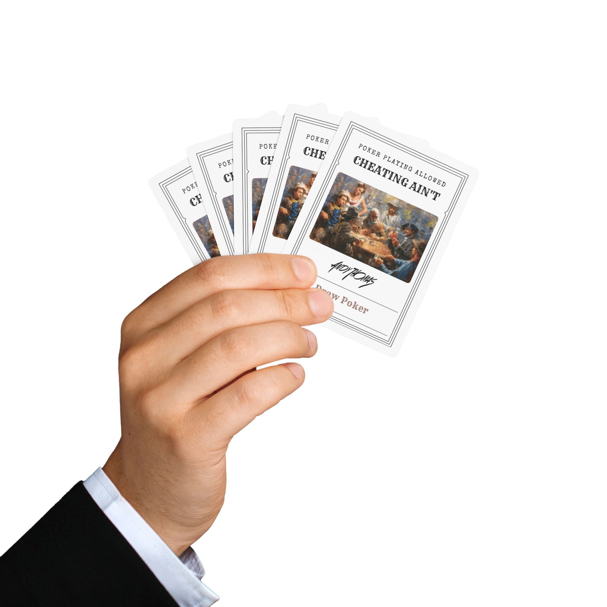 Draw Poker - Poker Playing Cards - "Poker Playing Allowed, Cheating Ain't" Design - Andy Thomas Designs