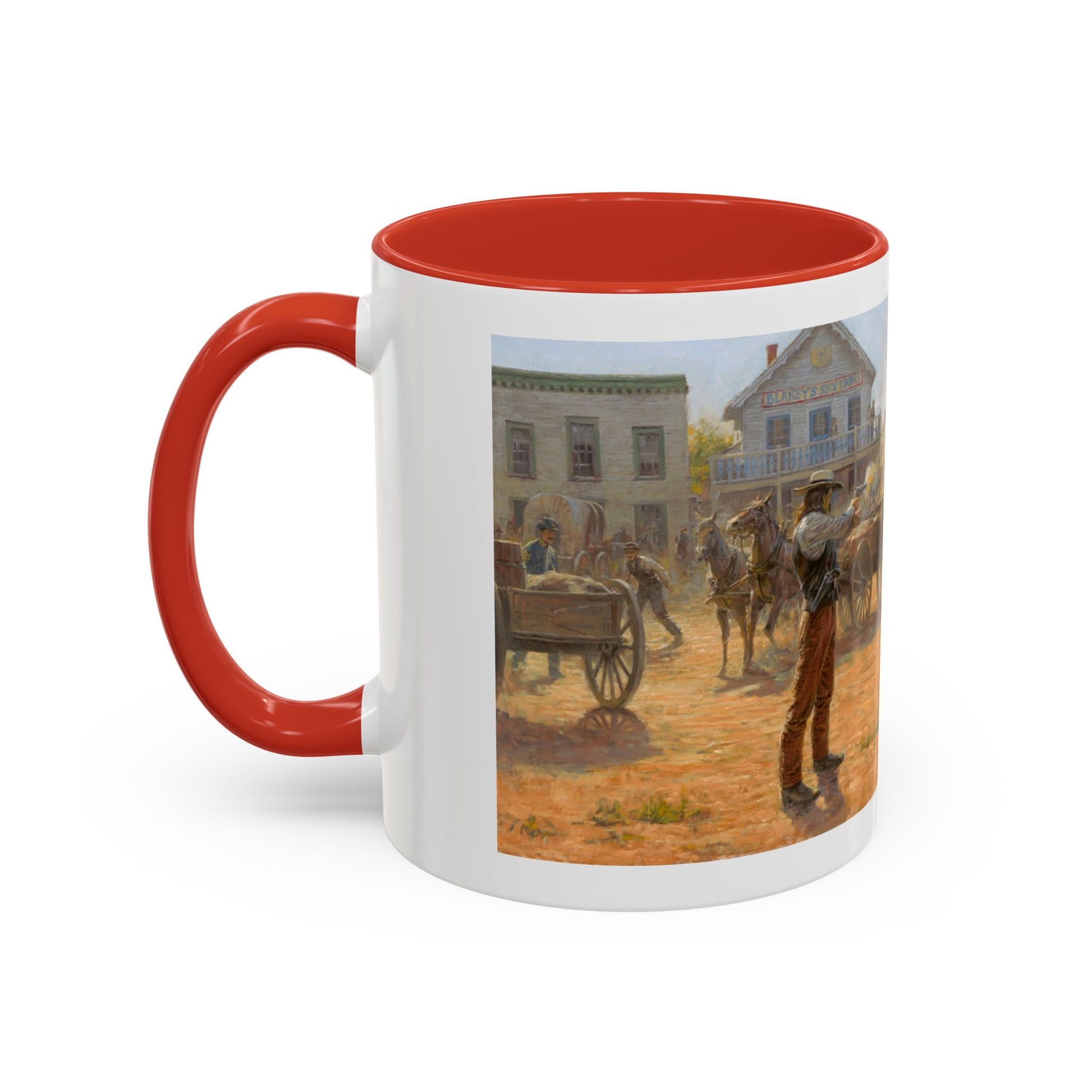 Wild Bill Hickok vs Dave Tutt | Rustic Western Accent Coffee Mug - Vintage Scene, Ideal Gift for Coffee Lovers - Andy Thomas Designs