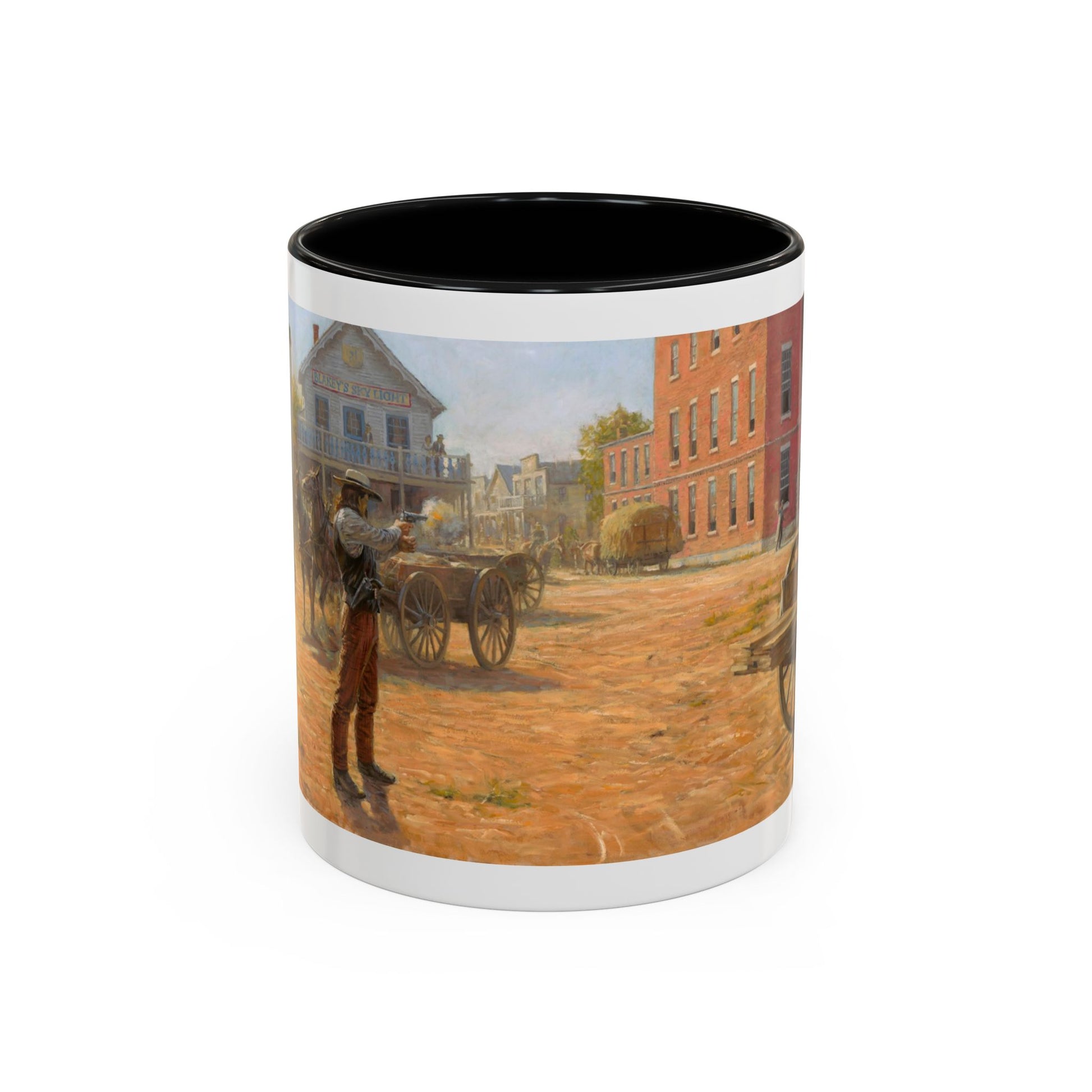 Wild Bill Hickok vs Dave Tutt | Rustic Western Accent Coffee Mug - Vintage Scene, Ideal Gift for Coffee Lovers - Andy Thomas Designs
