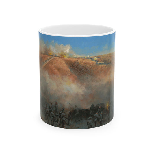 Holding the Outer Lines - Ceramic Mug with Fort Henry Civil War Design.