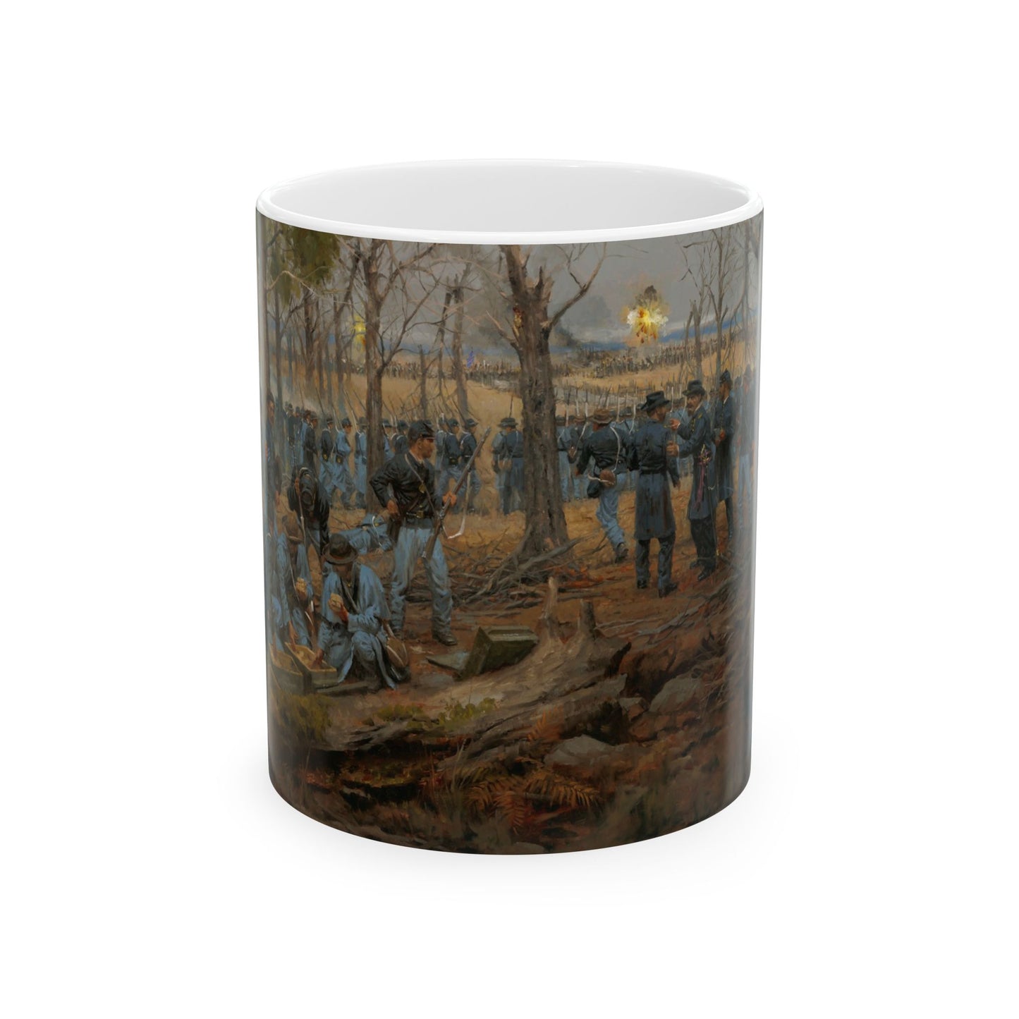 Hazen's Brigade Anchoring the Union Line - Ceramic Mug with Stones River Civil War Design.