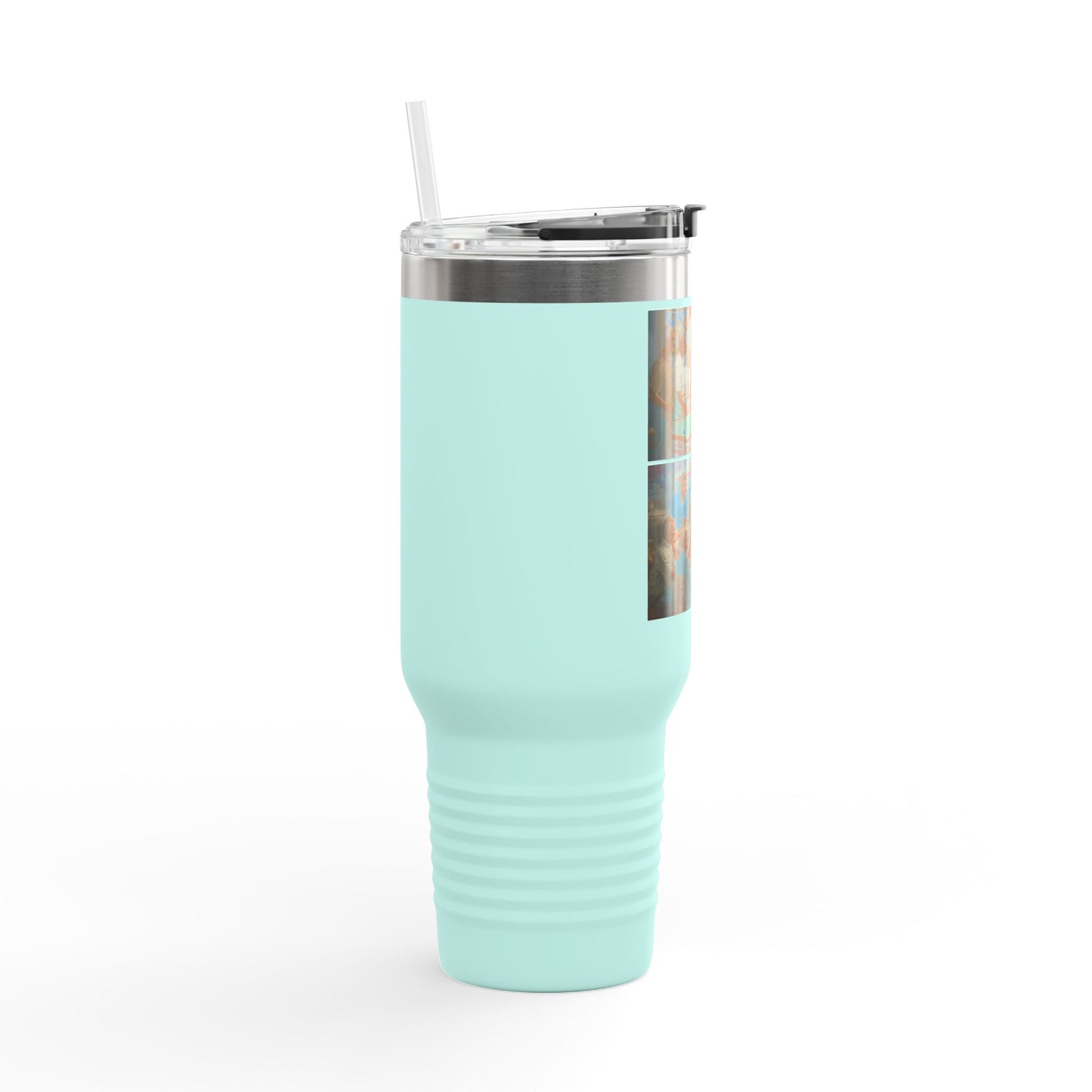 Callin' the Red & True Blues on Bold Insulated Travel Mug - 40oz with Democrat Presidents Duo Playing Pool and Poker combo