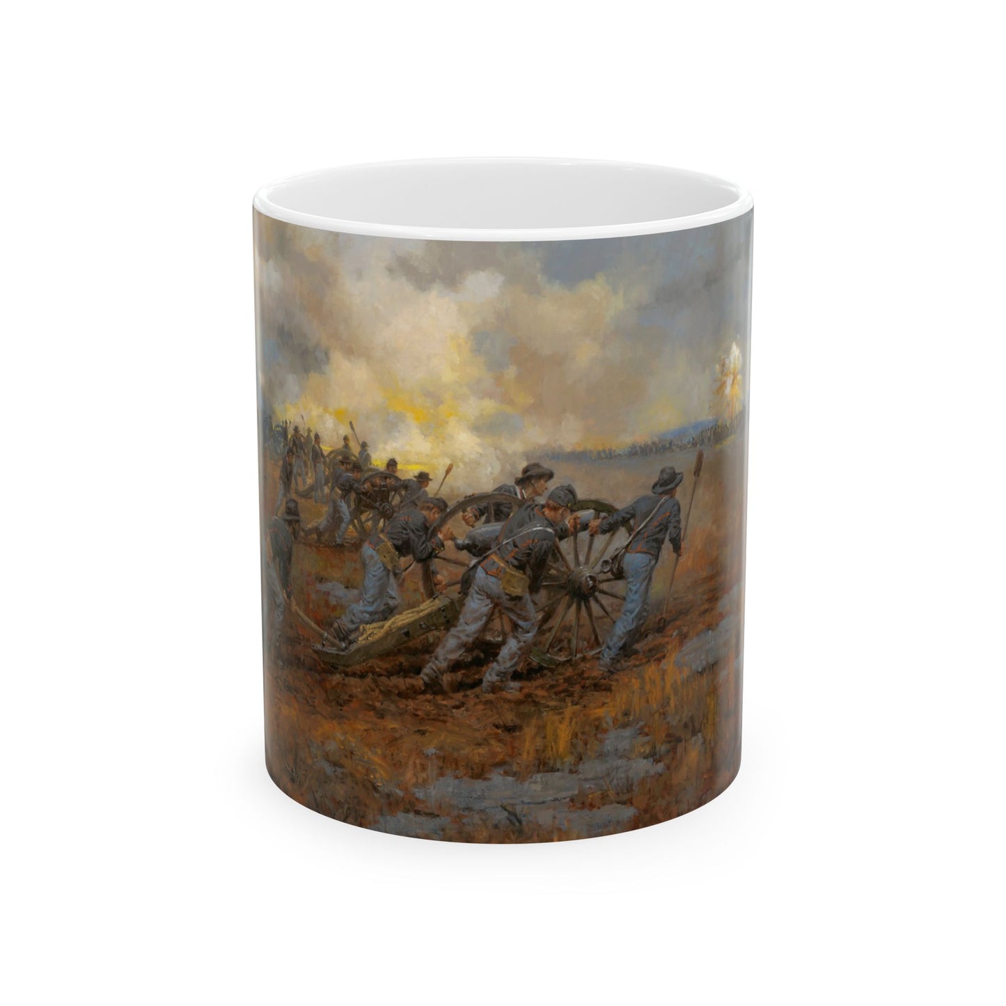 Parson's Batteries Heavily Engaged - Ceramic Mug with Stones River Civil War Design.
