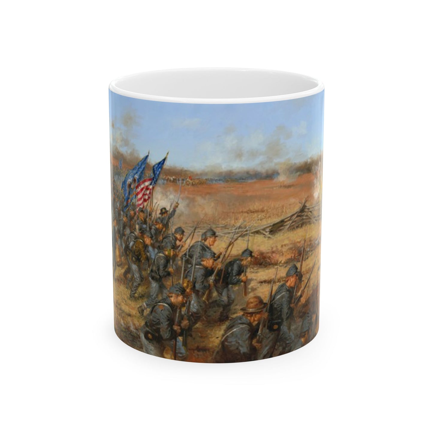 That Beautiful Charge - Ceramic Mug with Pea Ridge Civil War Design.