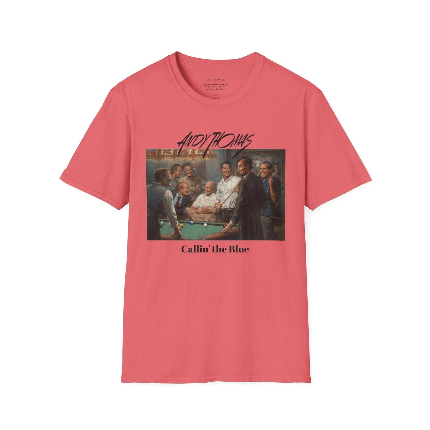 Callin' the Blue T-Shirt - US Presidents Playing Pool - Andy Thomas Designs