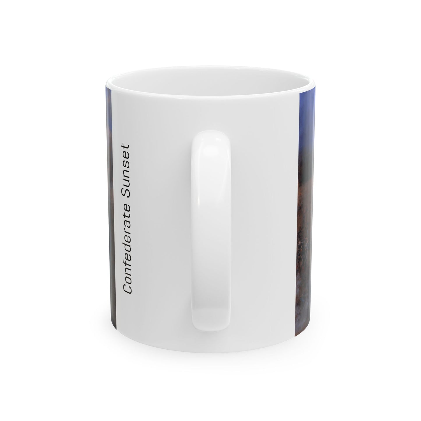 Confederate Sunset - Ceramic Mug with Pea Ridge Civil War Design.