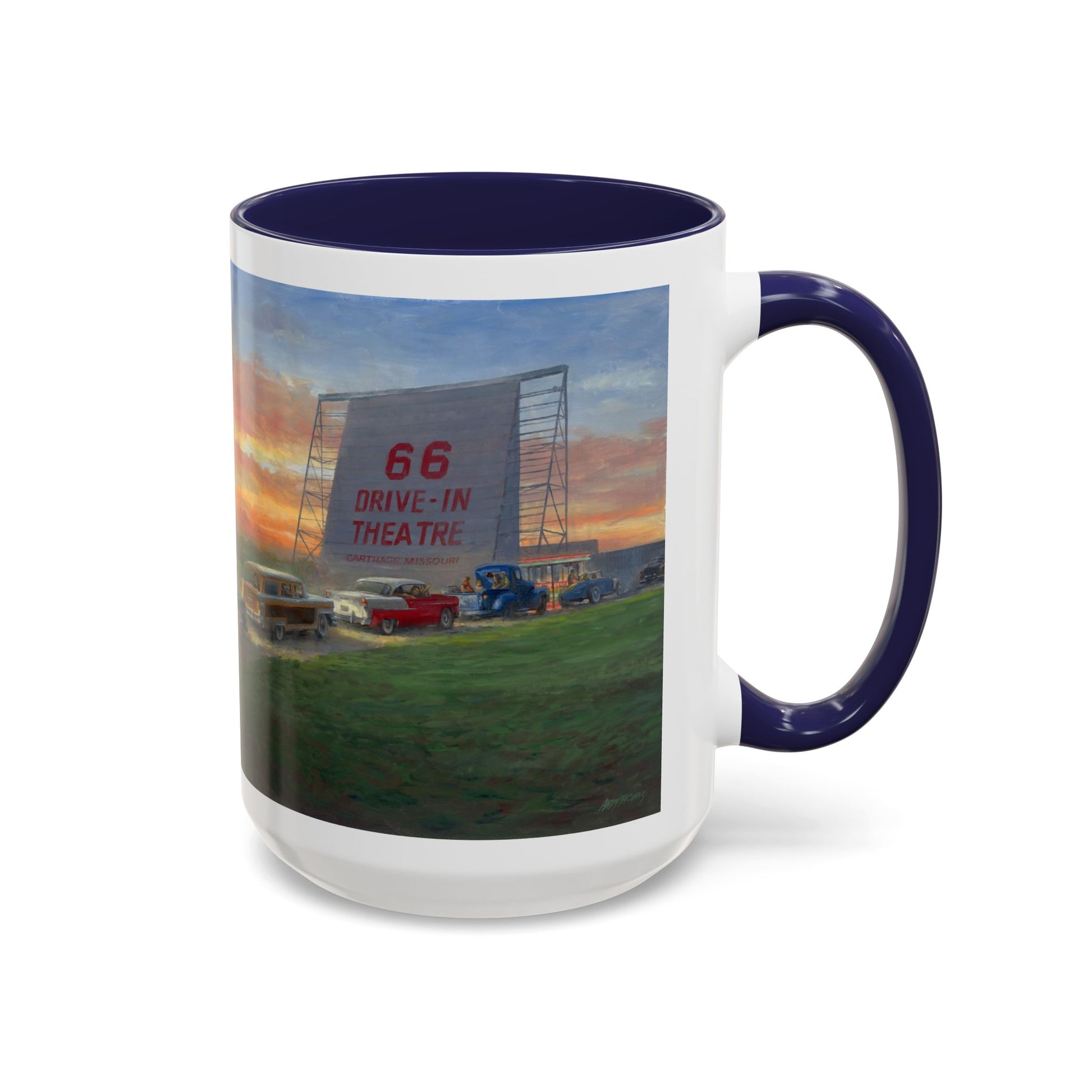Retro Drive-In Coffee Mug - 66 Theatre Nostalgia - Andy Thomas Designs