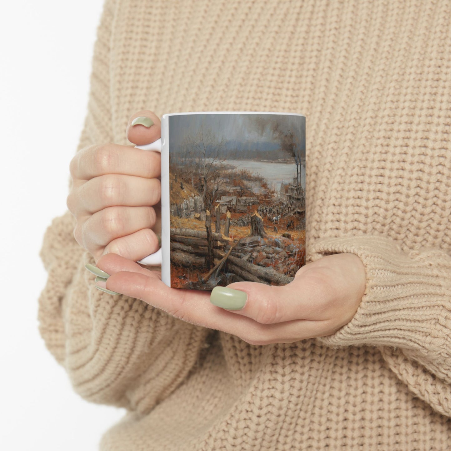 An Unfinished Fort - Ceramic Mug with Fort Henry Civil War Design.