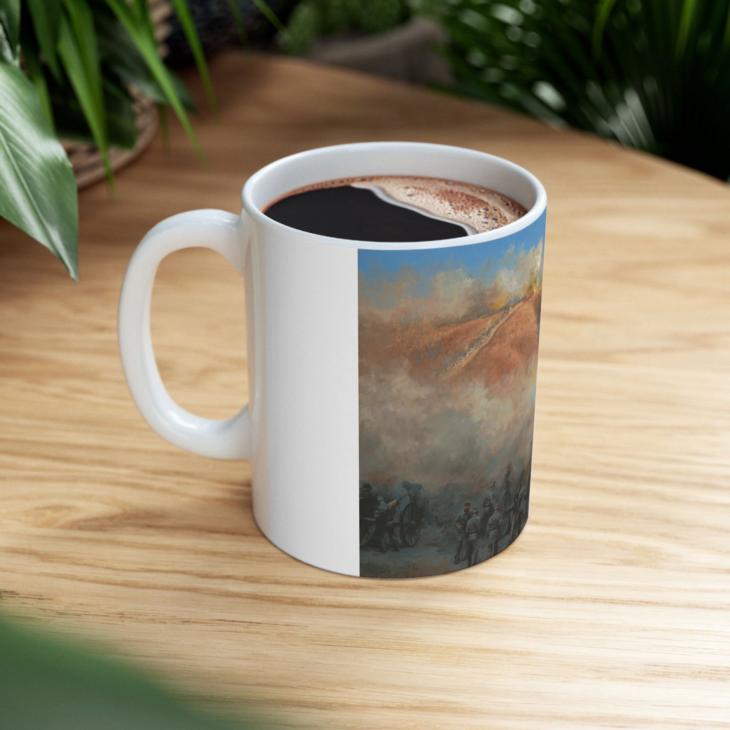 Holding the Outer Lines - Ceramic Mug with Fort Henry Civil War Design.