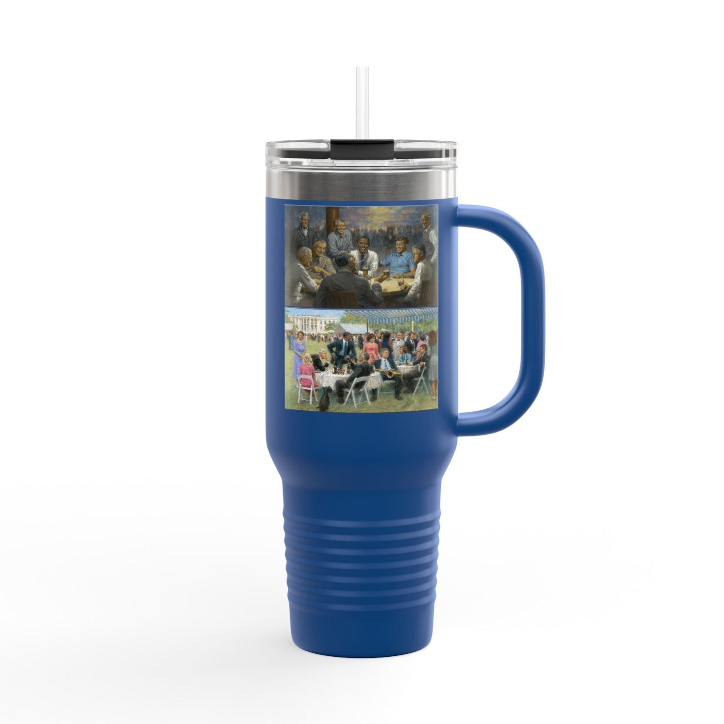 Images: The Democratic Club & The Democratic Party on Insulated Travel Mug with Inspirational Art | 40oz Democrat Presidents Duo