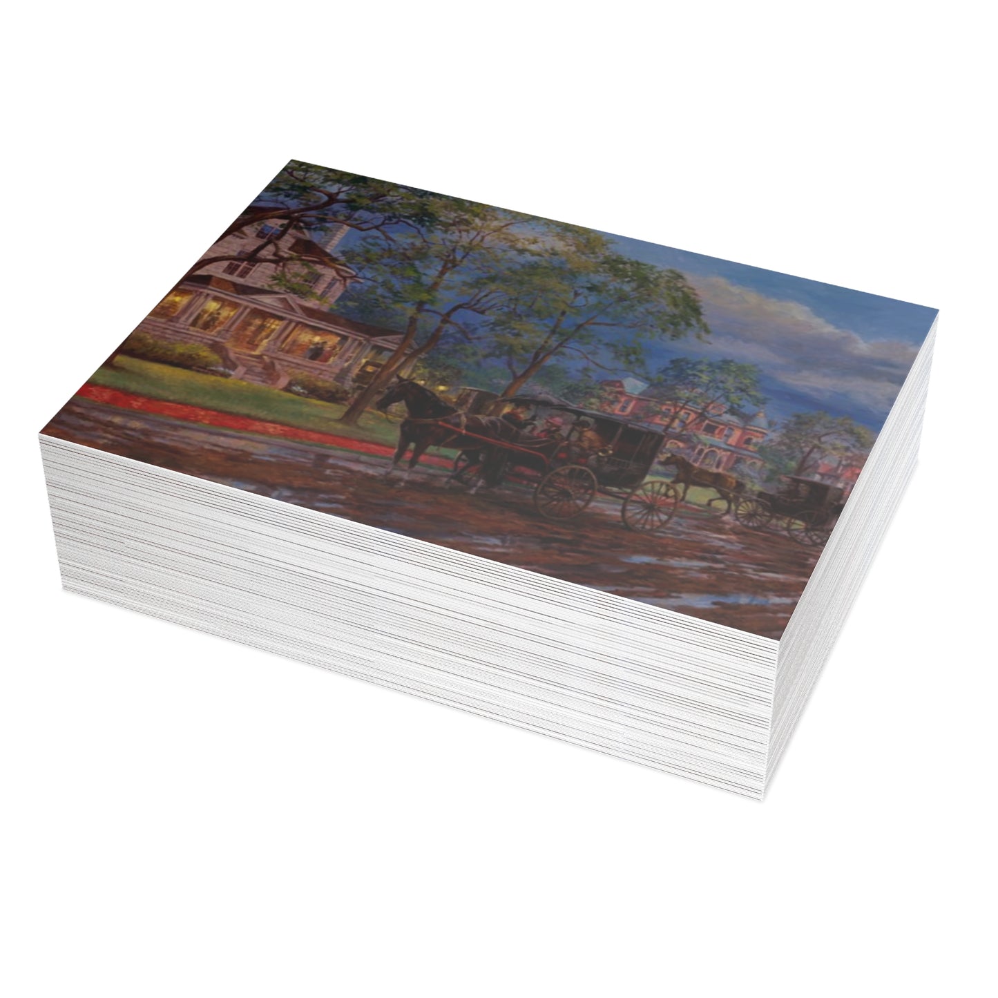 Evening on Grand Ave. | New Haven, CT downtown Postcard Bundle - Envelopes Included