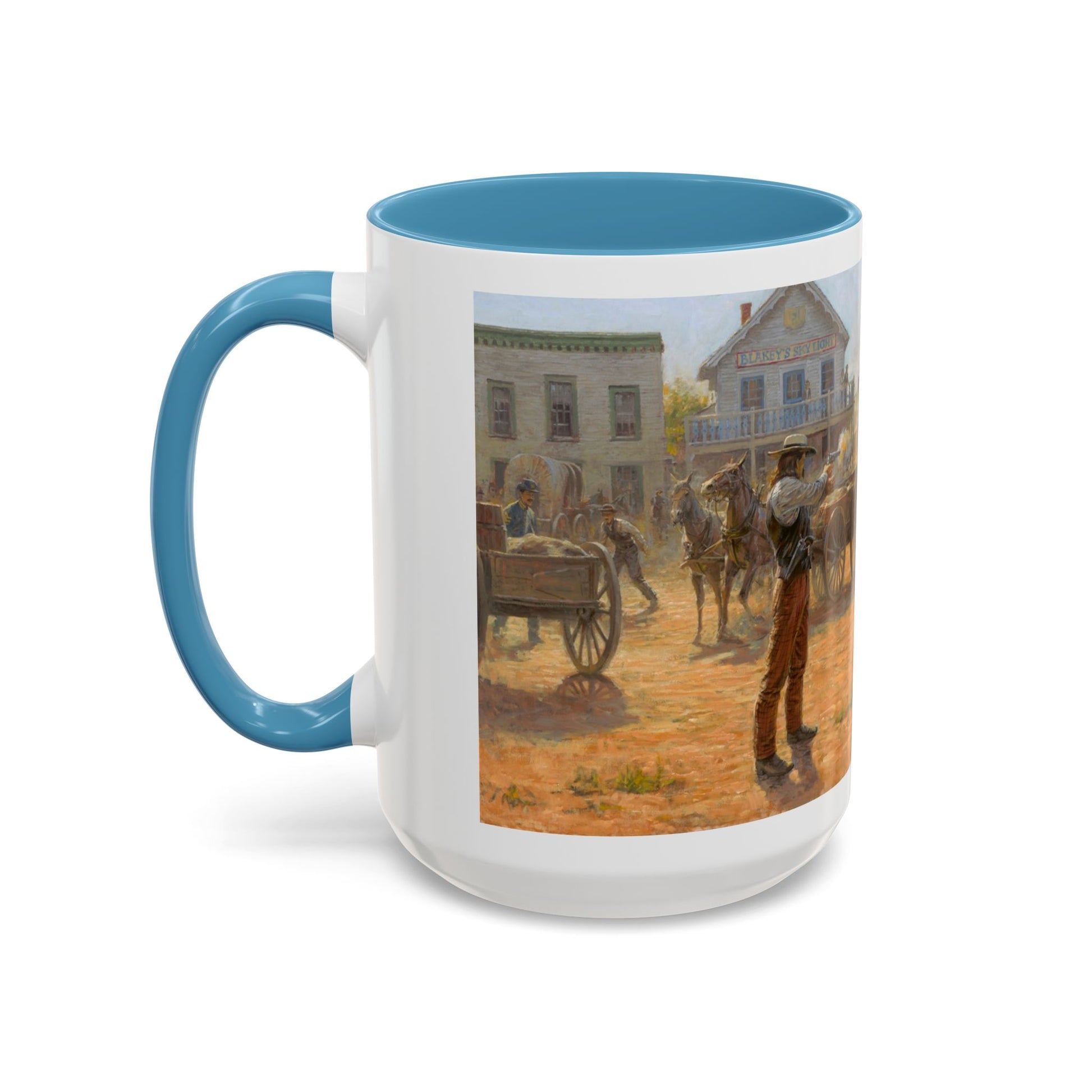 Wild Bill Hickok vs Dave Tutt | Rustic Western Accent Coffee Mug - Vintage Scene, Ideal Gift for Coffee Lovers - Andy Thomas Designs