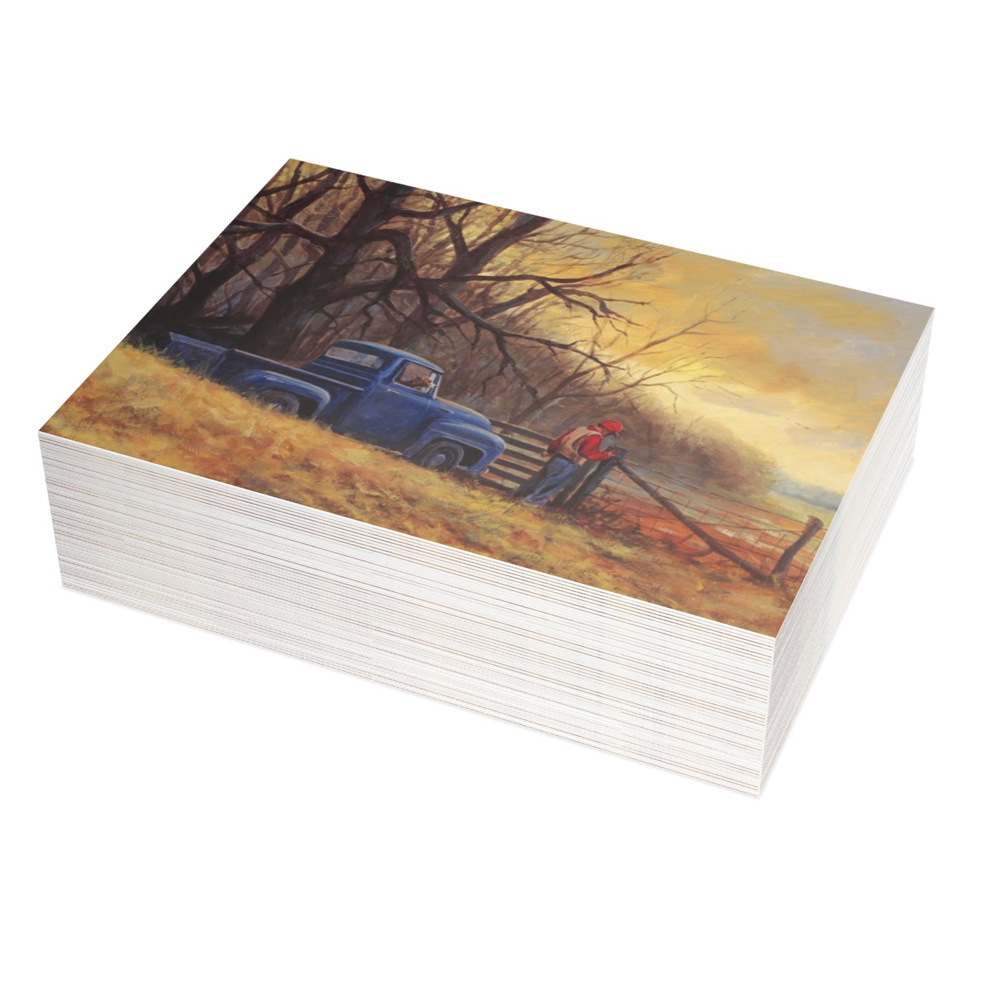 Note Cards: Blue Truck Going Hunting | Country Hunting- Envelopes Included