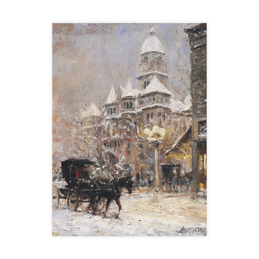 Note Cards: Snowy Courthouse | Jasper County Courthouse, MO - Envelopes Included