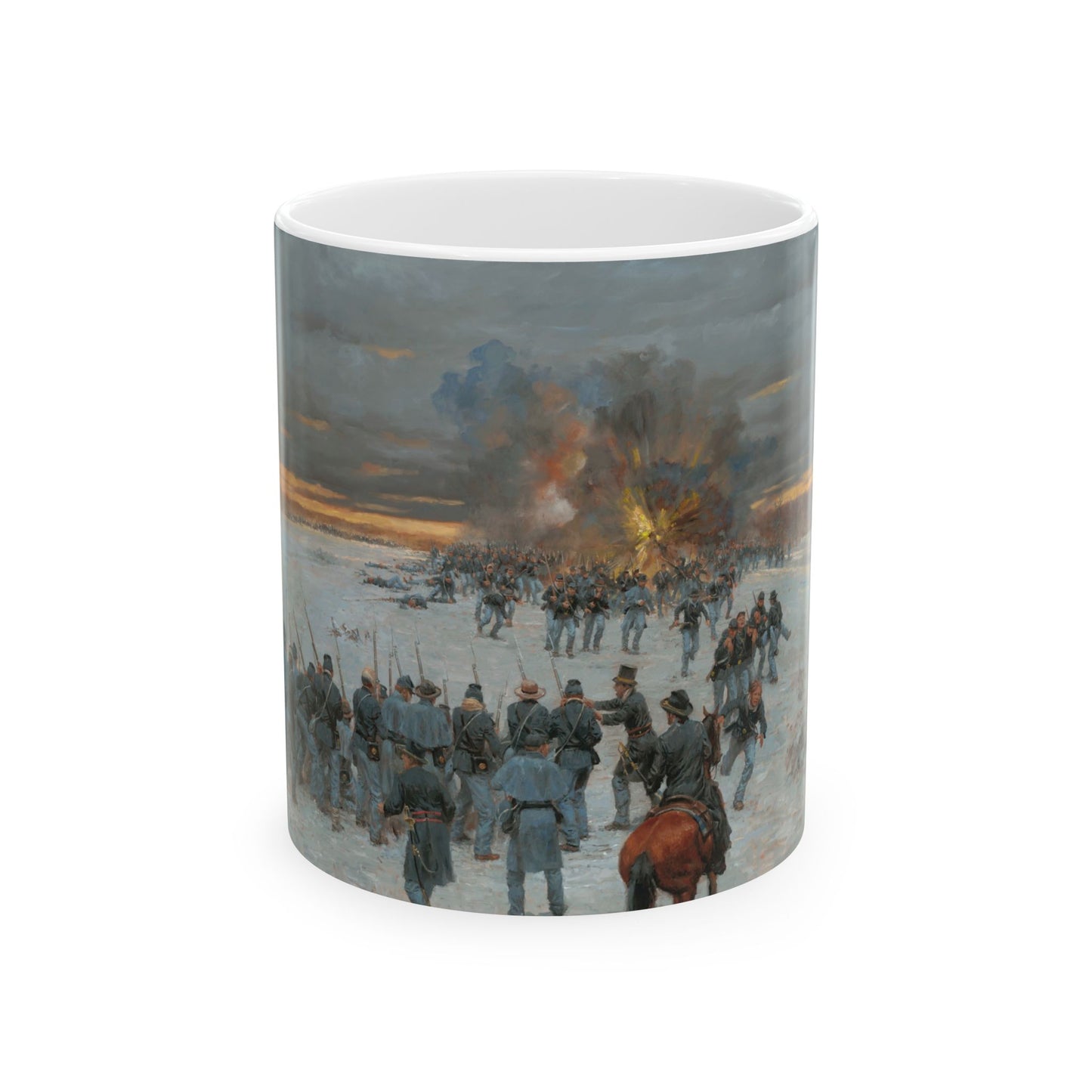 The Breakout Begins - Ceramic Mug with Fort Donelson Civil War Design.