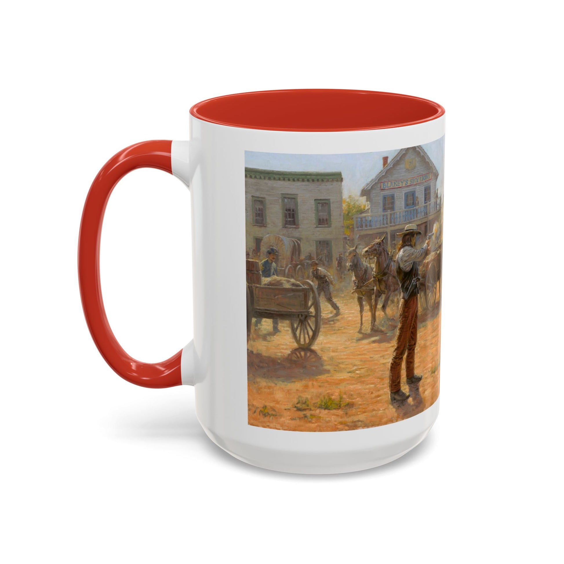 Wild Bill Hickok vs Dave Tutt | Rustic Western Accent Coffee Mug - Vintage Scene, Ideal Gift for Coffee Lovers - Andy Thomas Designs