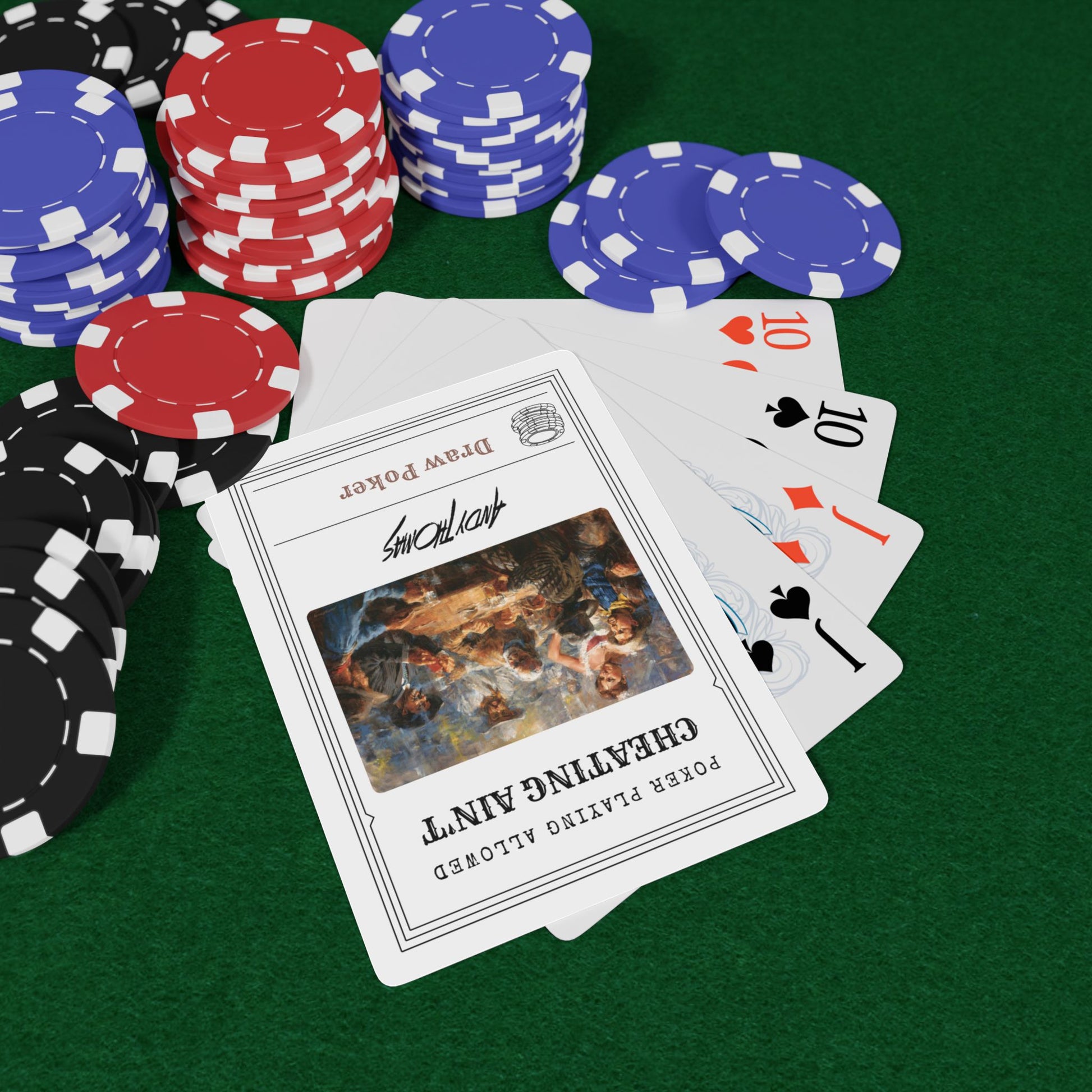 Draw Poker - Poker Playing Cards - "Poker Playing Allowed, Cheating Ain't" Design - Andy Thomas Designs