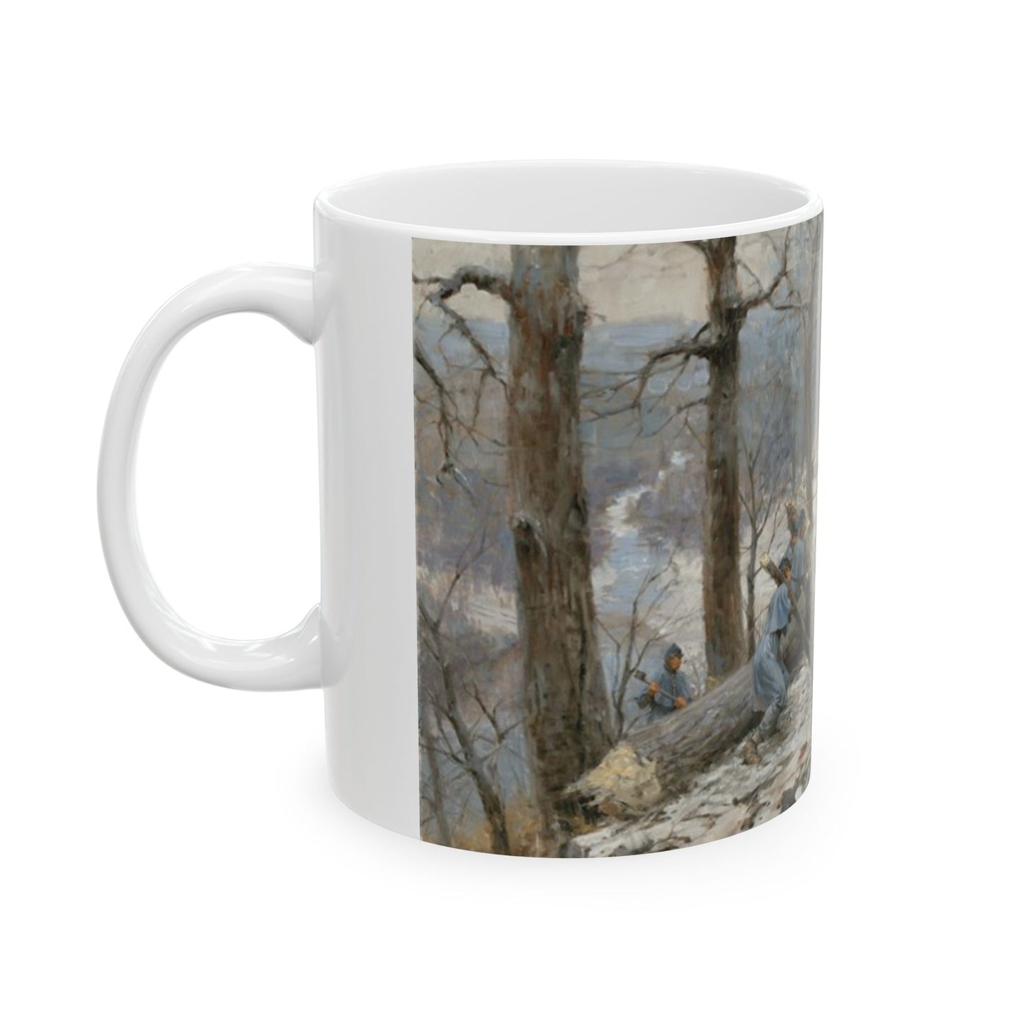 Digging in - Ceramic Mug with Pea Ridge Civil War Design.