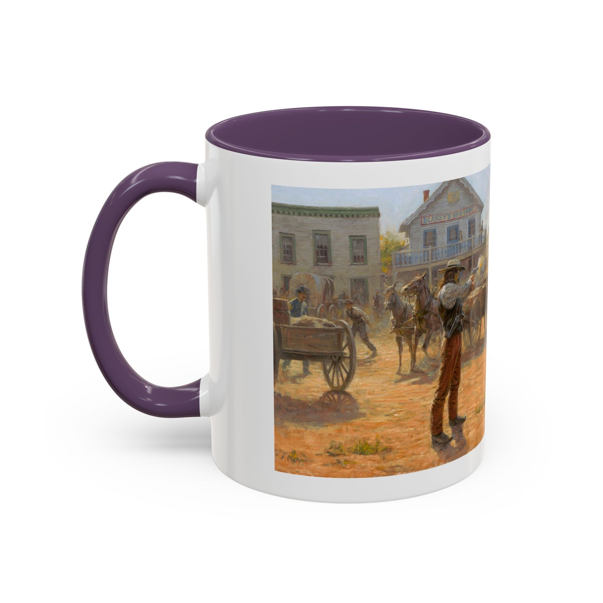 Wild Bill Hickok vs Dave Tutt | Rustic Western Accent Coffee Mug - Vintage Scene, Ideal Gift for Coffee Lovers - Andy Thomas Designs