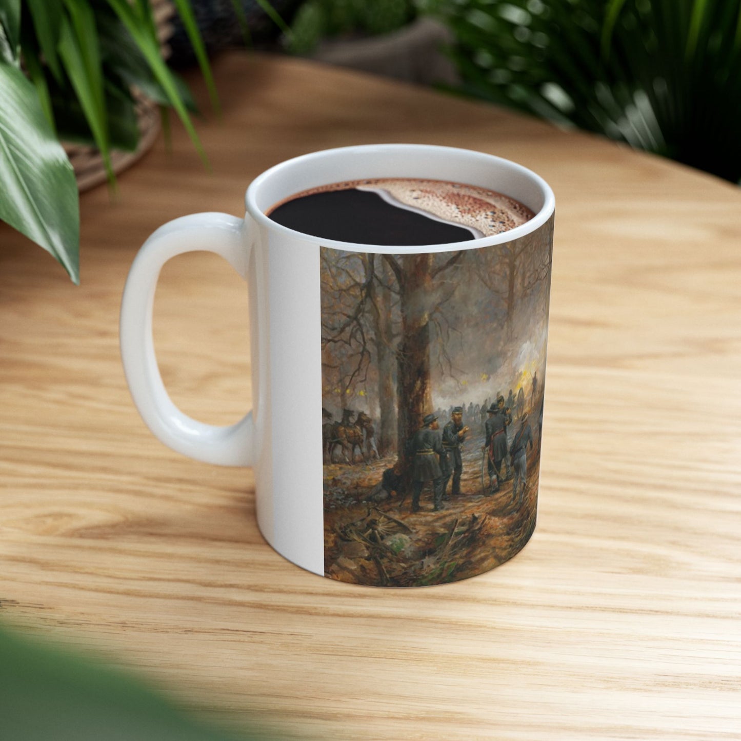 Cannon Duel - Ceramic Mug with Pea Ridge Civil War Design.
