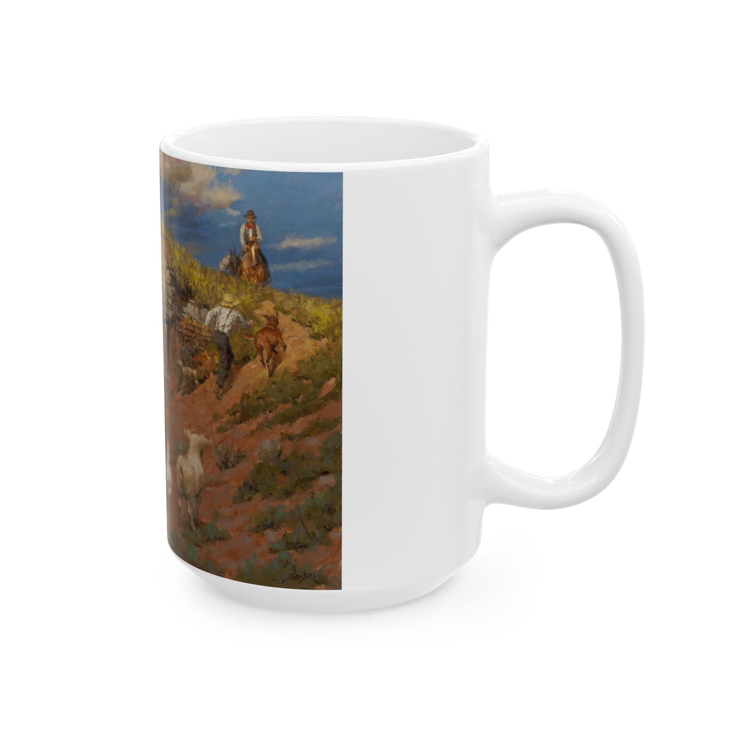 Dug Out Home - Homestead | Farm Scene Ceramic Mug — Vintage Country Life Coffee Cup (11oz/15oz)