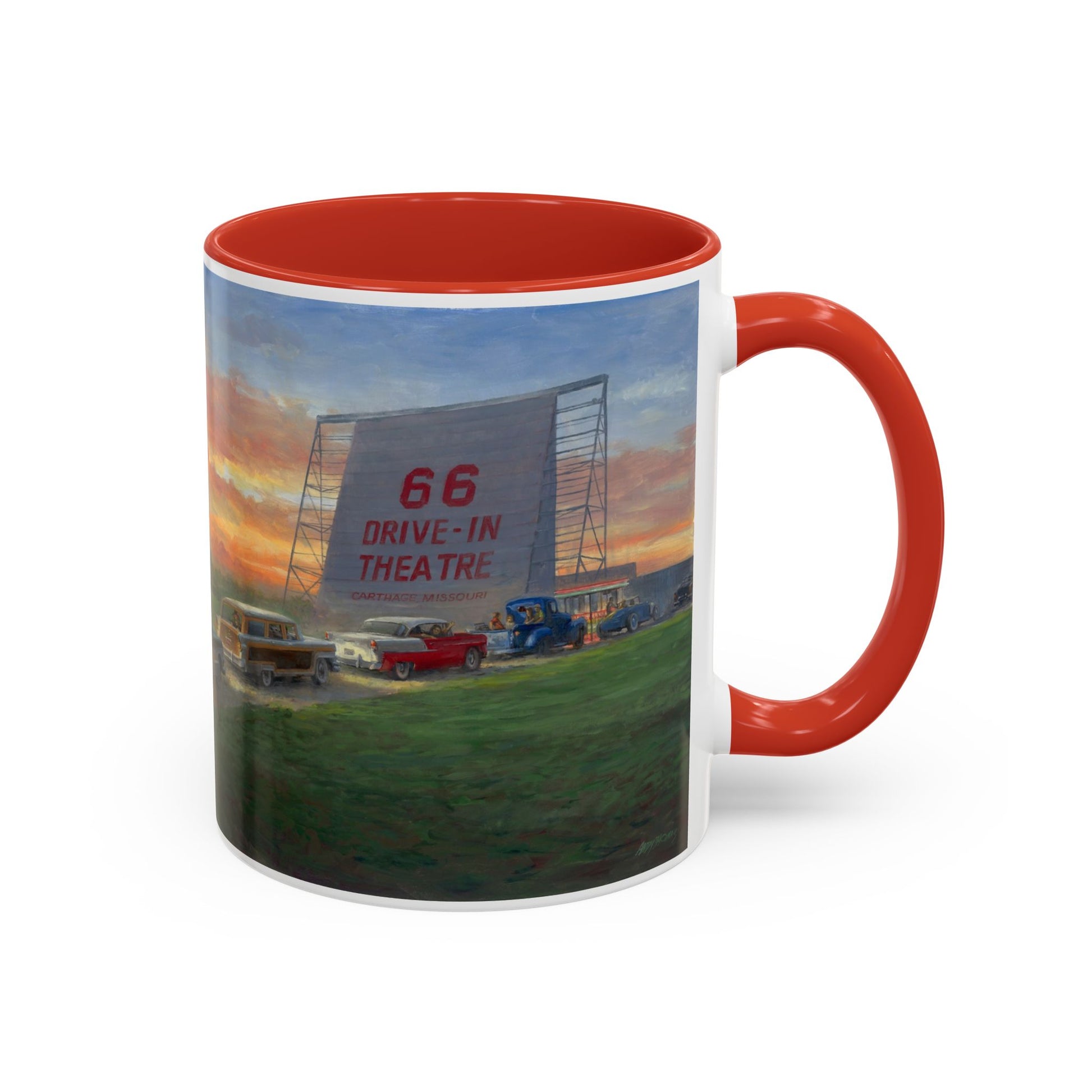 Retro Drive-In Coffee Mug - 66 Theatre Nostalgia - Andy Thomas Designs