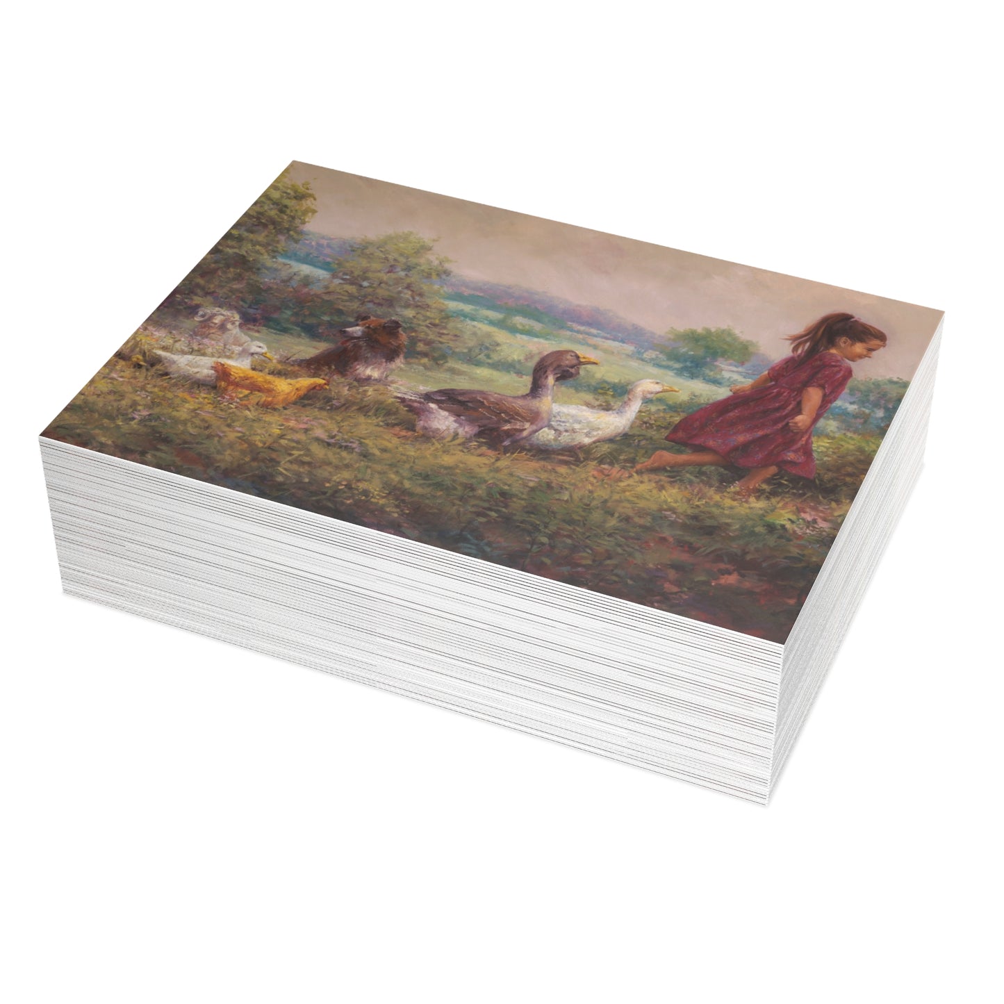 Postcards: Goose Girl | Elegant Animal Postcard Bundle - Envelopes Included