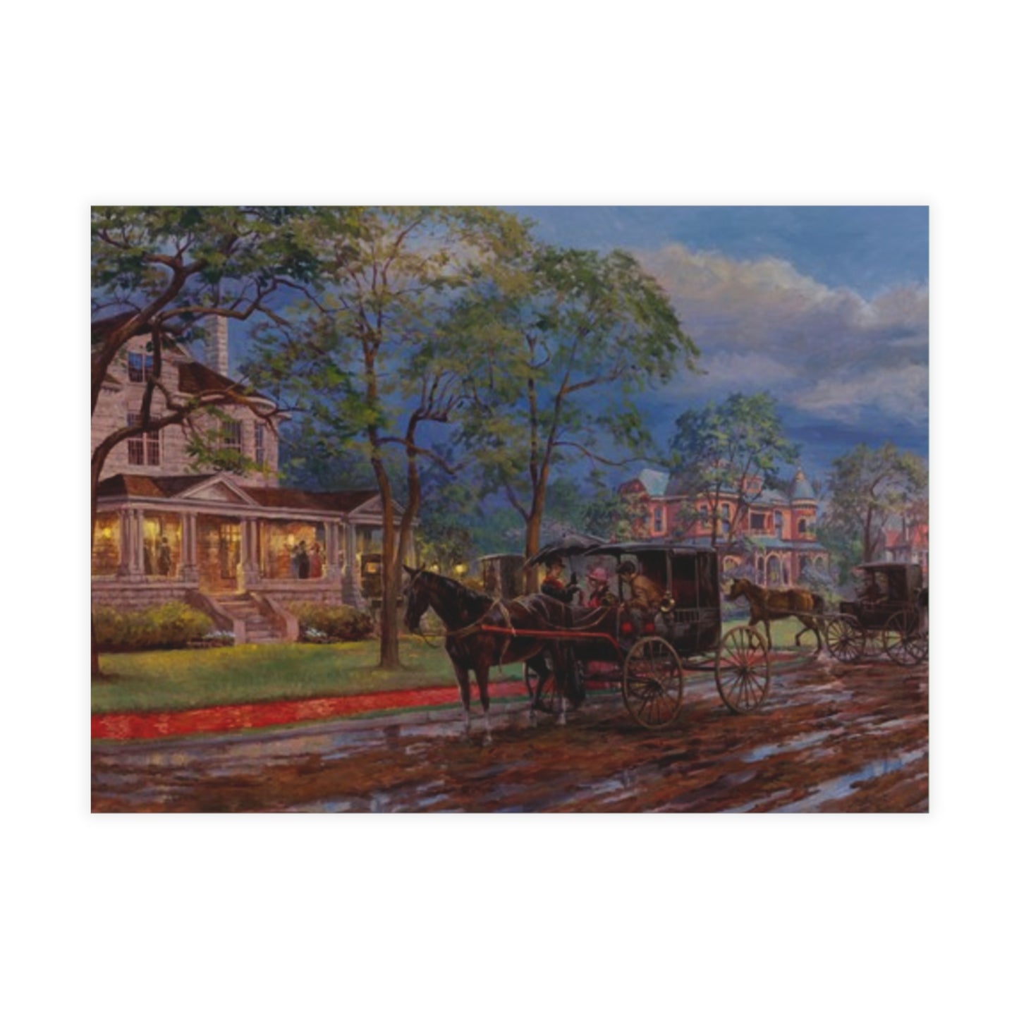 Evening on Grand Ave. | New Haven, CT downtown Postcard Bundle - Envelopes Included