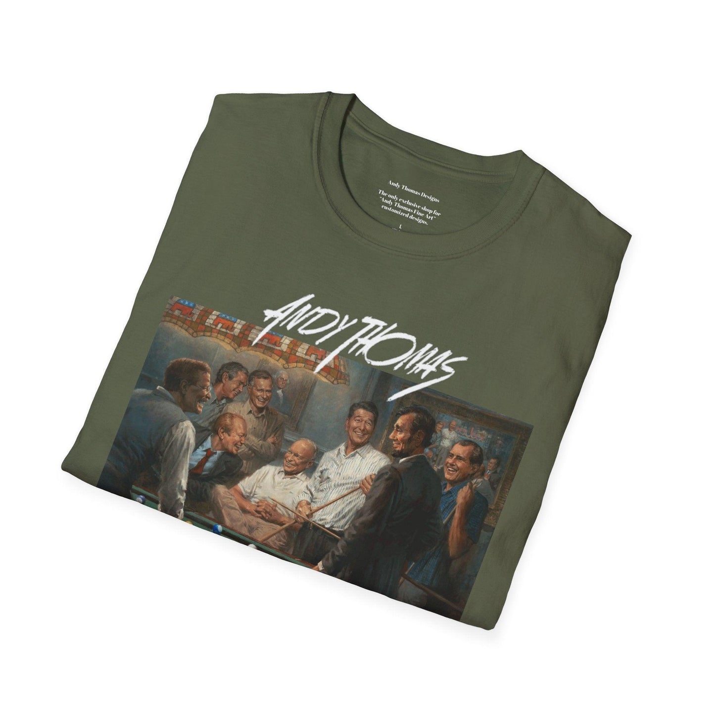 Callin' the Blue T-Shirt - US Presidents Playing Pool - Andy Thomas Designs