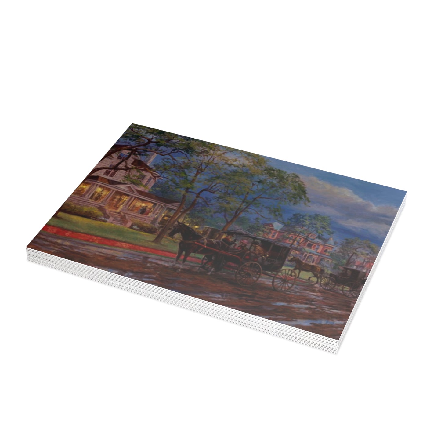Evening on Grand Ave. | New Haven, CT downtown Postcard Bundle - Envelopes Included