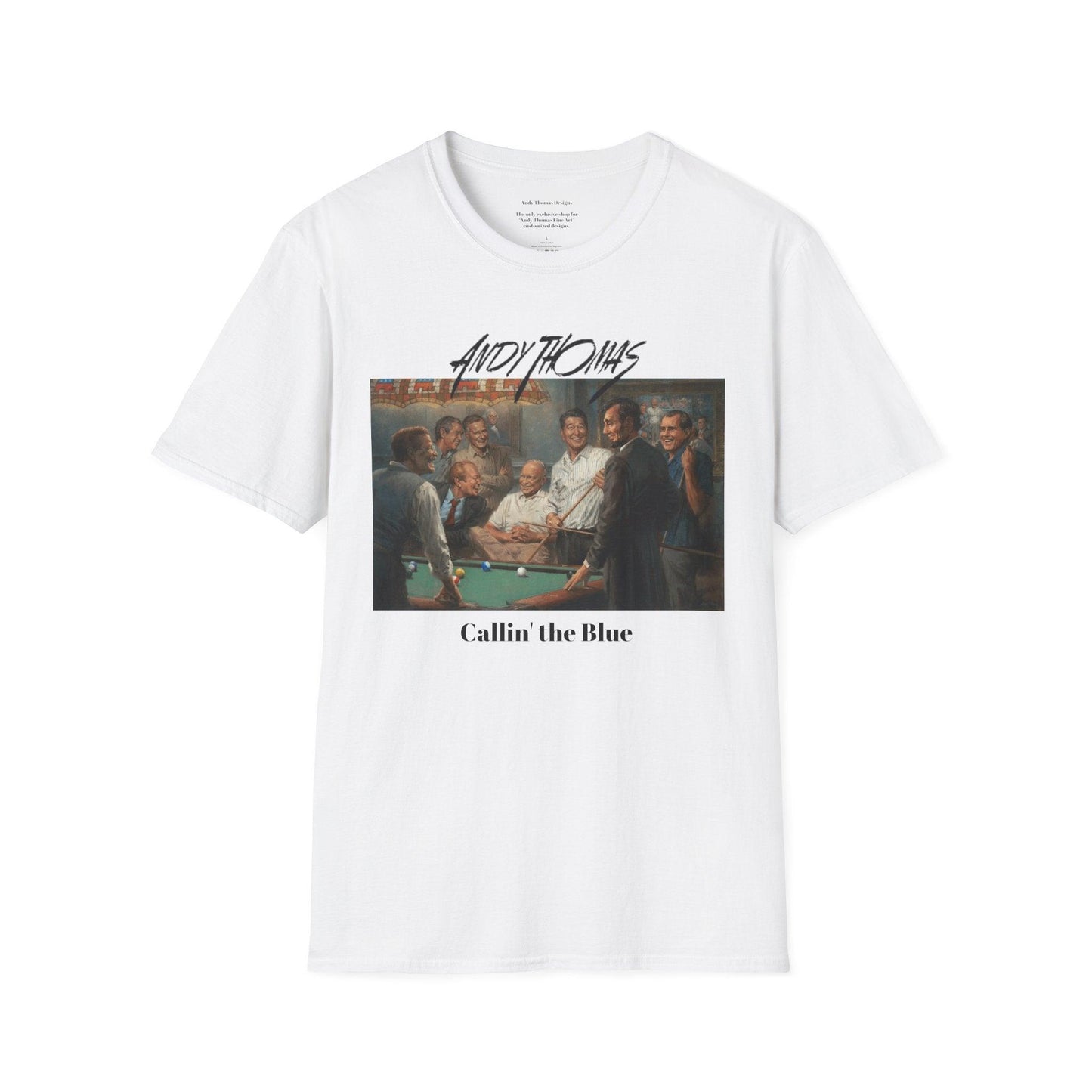 Callin' the Blue T-Shirt - US Presidents Playing Pool - Andy Thomas Designs