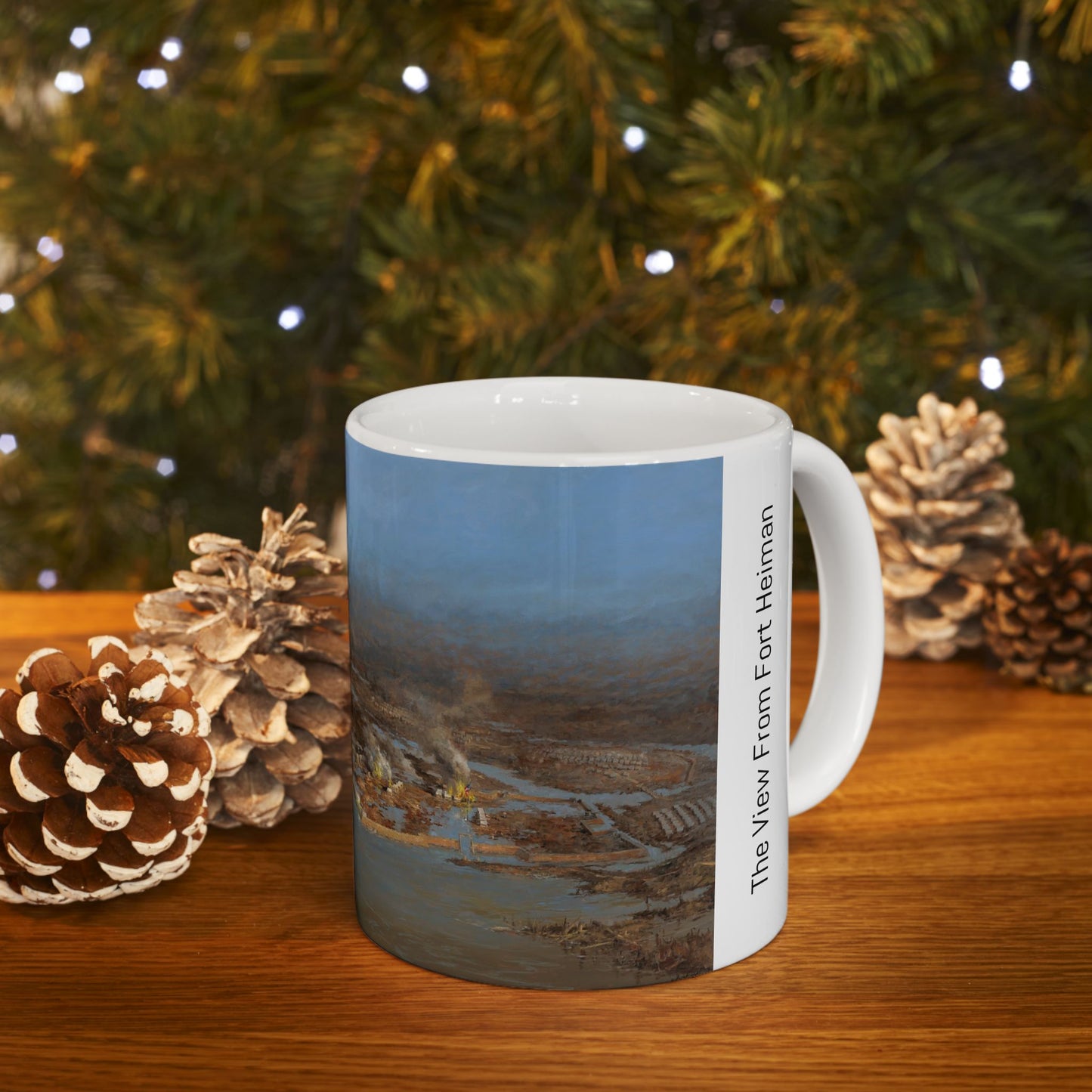 The View from Fort Heiman - Ceramic Mug with Fort Henry Civil War Design.