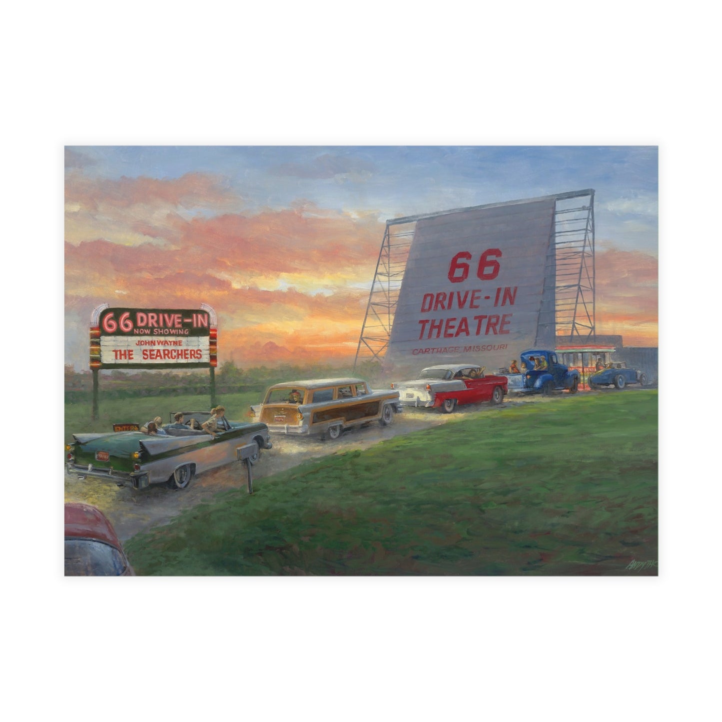 66 Drive-in | Route 66 Theatre | Elegant Postcard Bundle - Envelopes Included