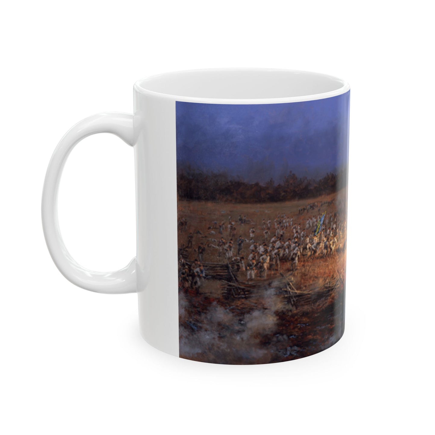Confederate Sunset - Ceramic Mug with Pea Ridge Civil War Design.