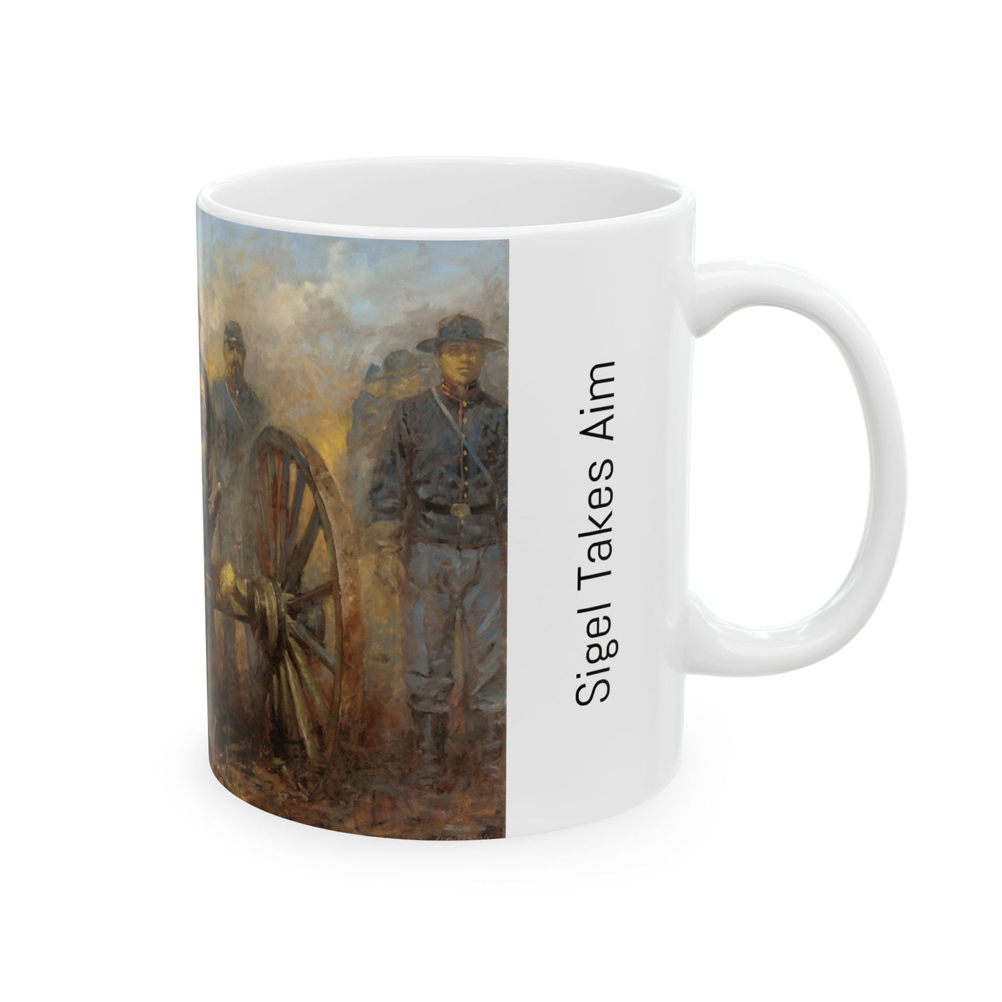 Sigel takes Aim - Ceramic Mug Pea Ridge Civil War Design.