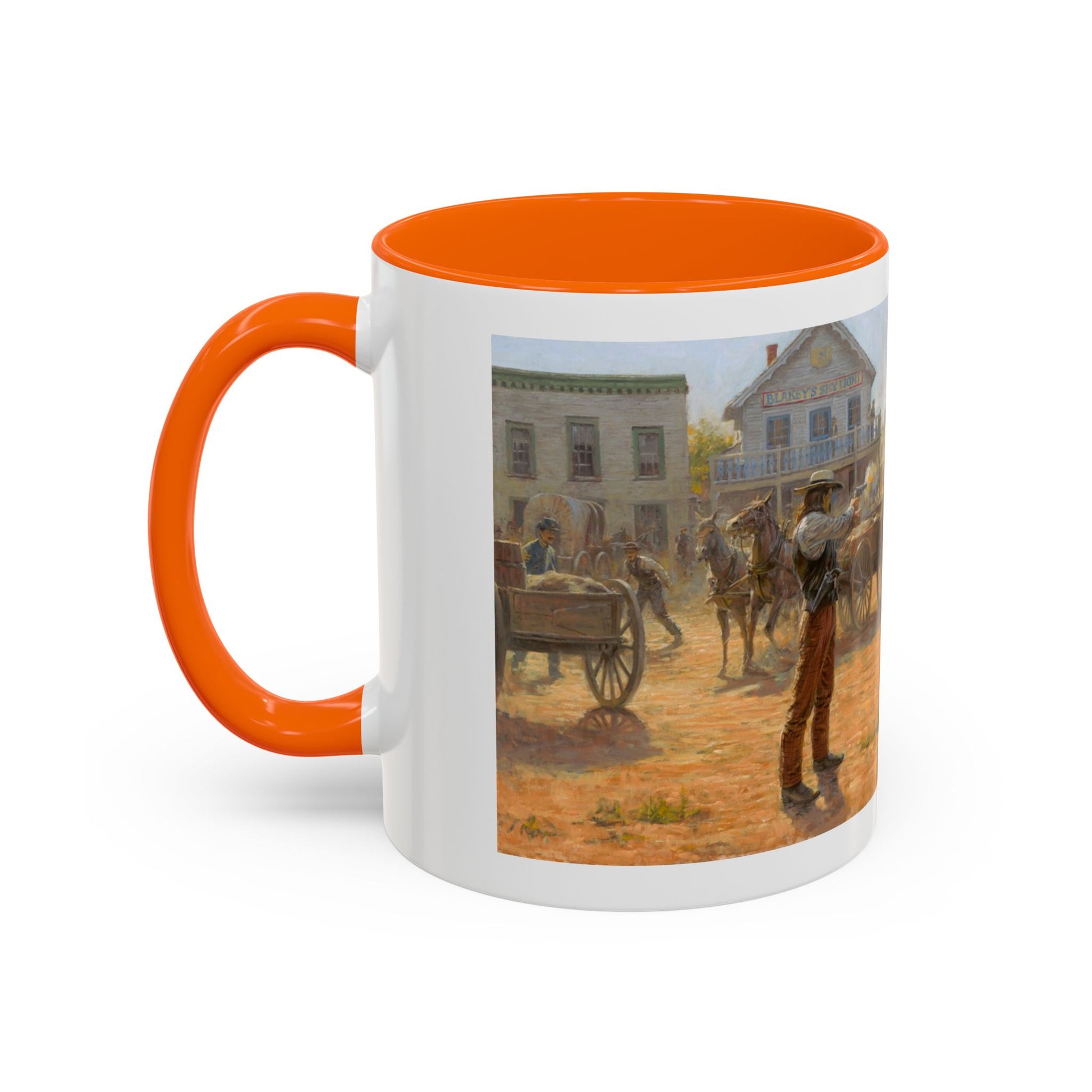 Wild Bill Hickok vs Dave Tutt | Rustic Western Accent Coffee Mug - Vintage Scene, Ideal Gift for Coffee Lovers - Andy Thomas Designs