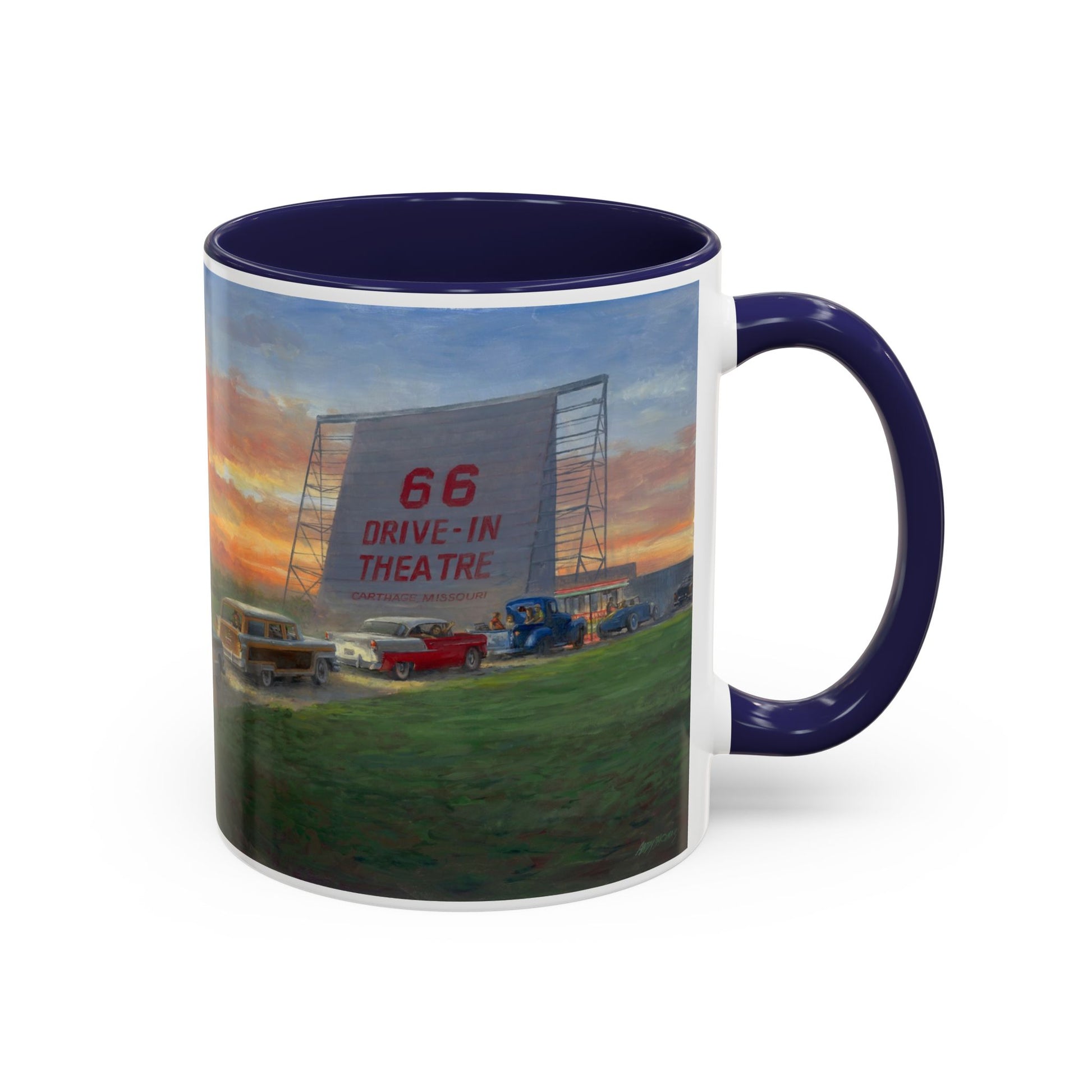 Retro Drive-In Coffee Mug - 66 Theatre Nostalgia - Andy Thomas Designs