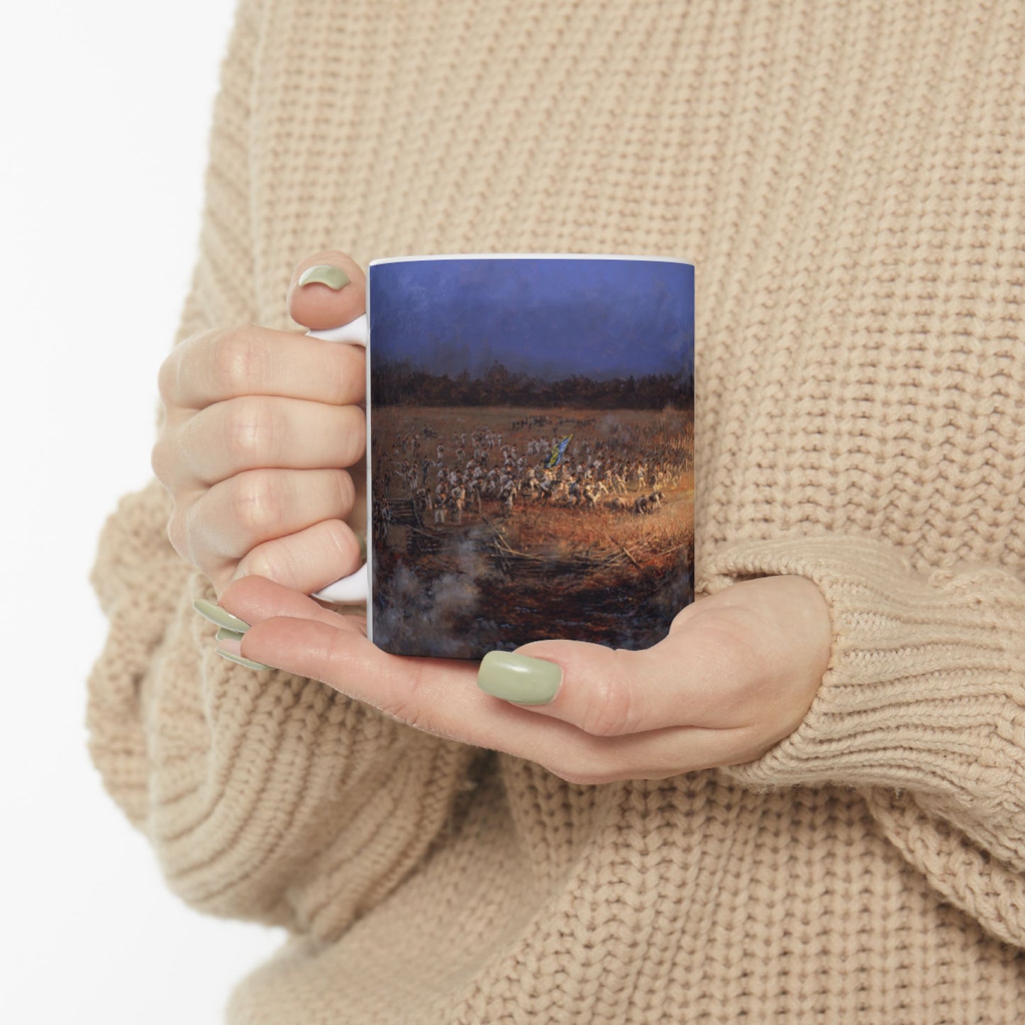 Confederate Sunset - Ceramic Mug with Pea Ridge Civil War Design.