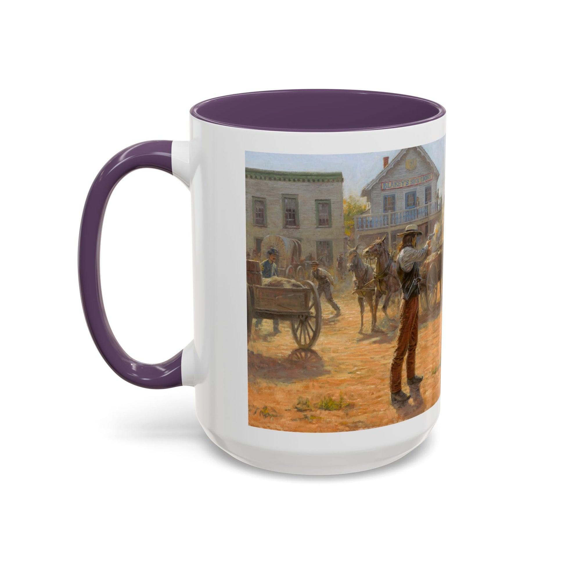 Wild Bill Hickok vs Dave Tutt | Rustic Western Accent Coffee Mug - Vintage Scene, Ideal Gift for Coffee Lovers - Andy Thomas Designs