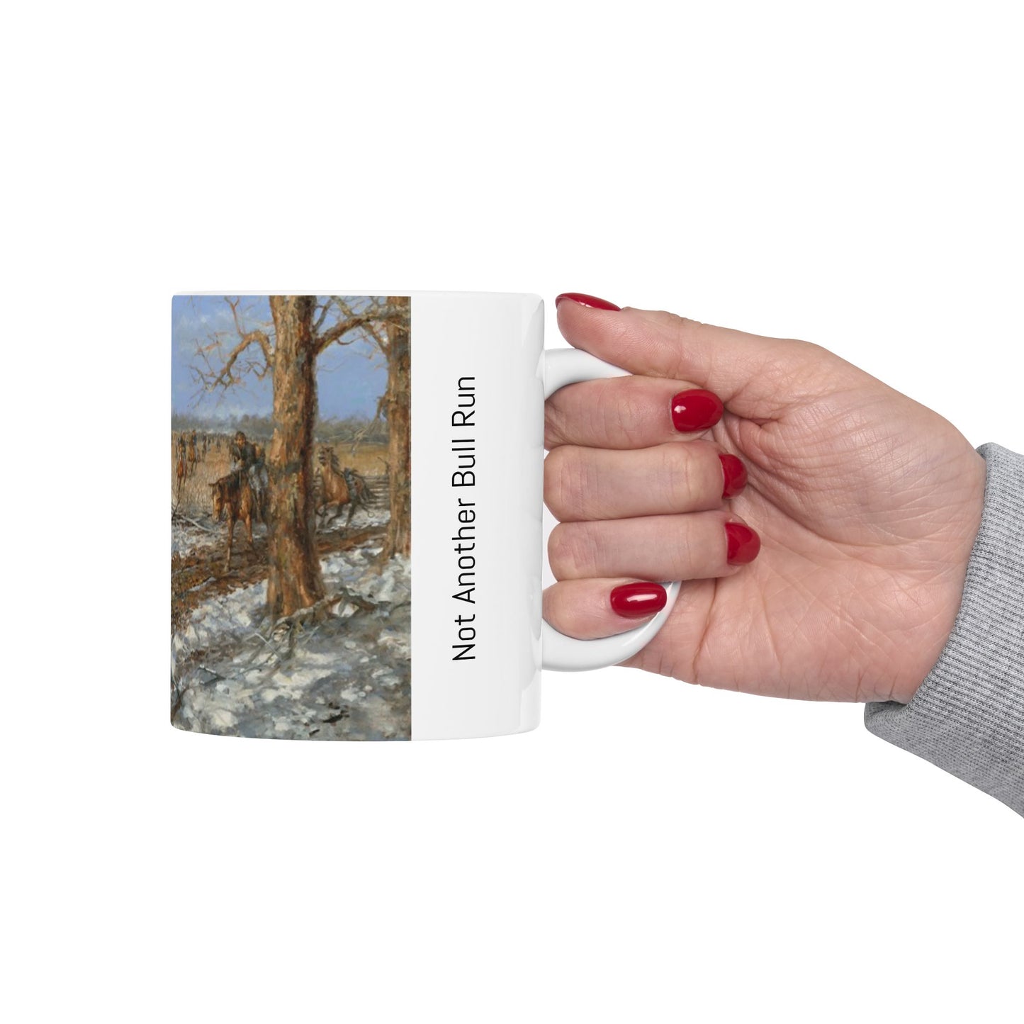 Not Another Bull Run- Ceramic Mug with Pea Ridge Civil War Design.